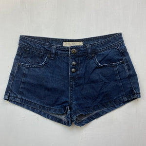 Navy denim low rise mini short (XS)