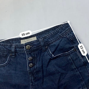 Navy denim low rise mini short (XS)