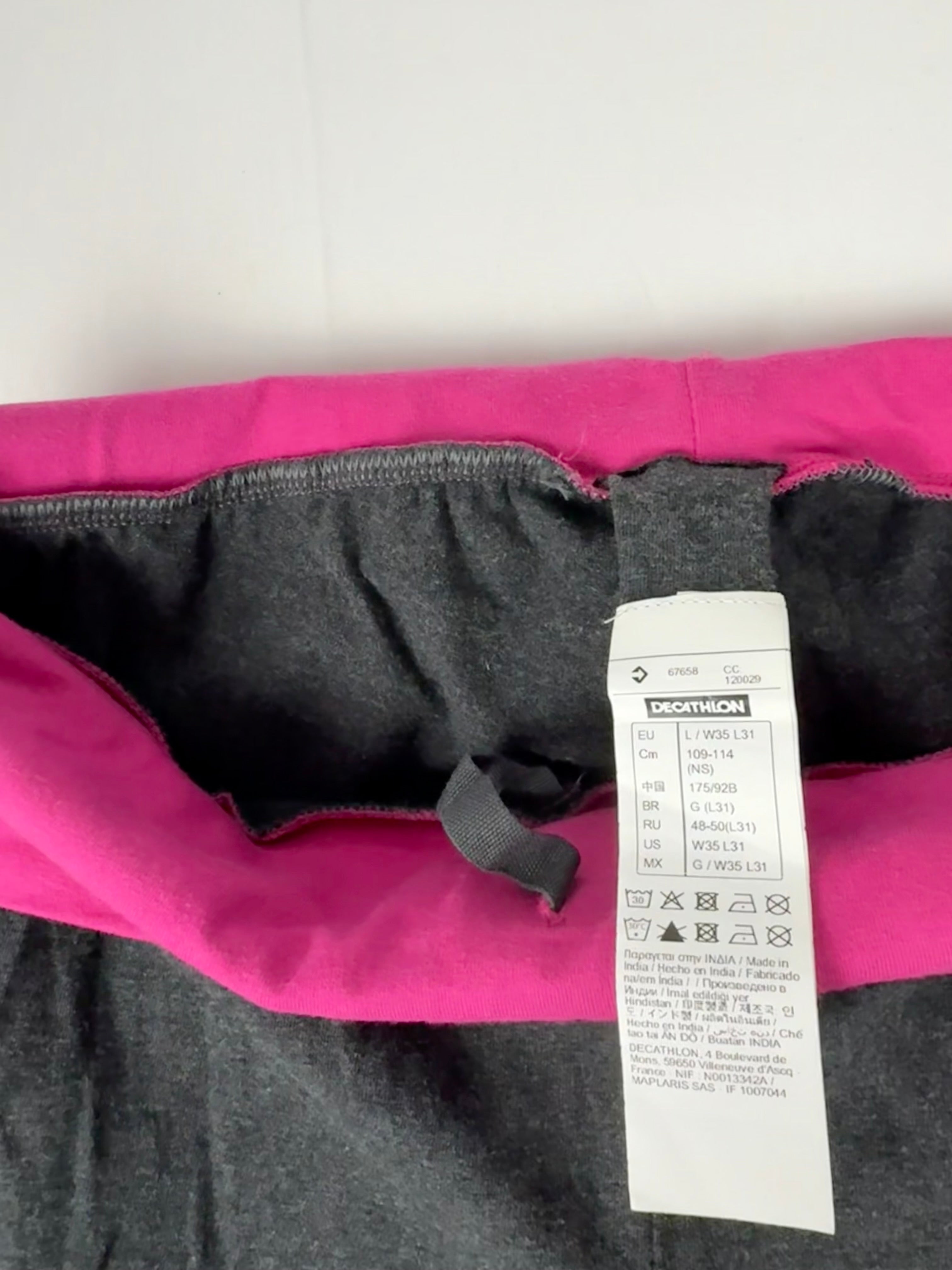 Grey & pink low waist capri joggers pants (L)