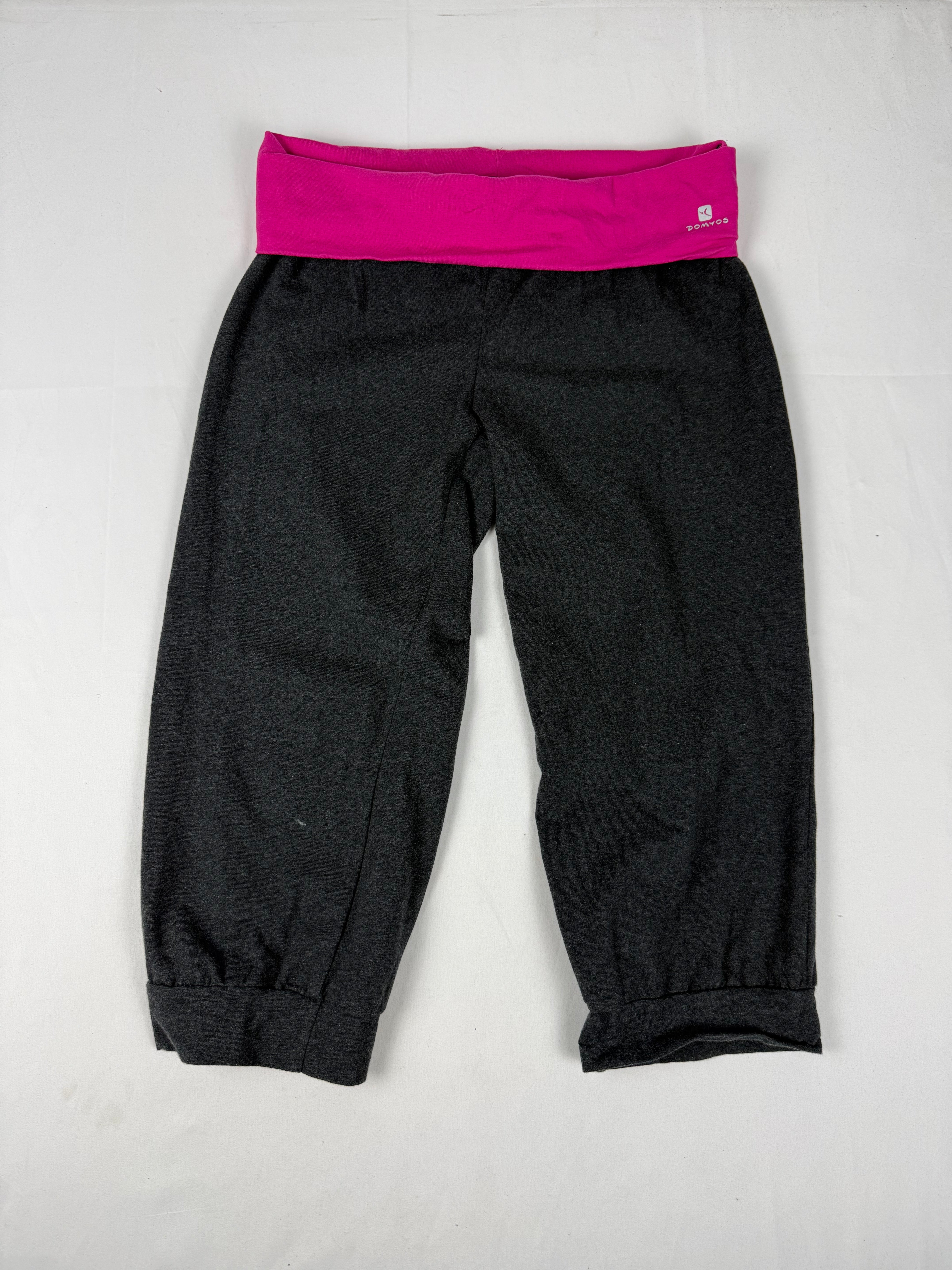 Grey & pink low waist capri joggers pants (L)