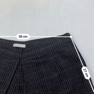 Brown check print office mini skort (S)