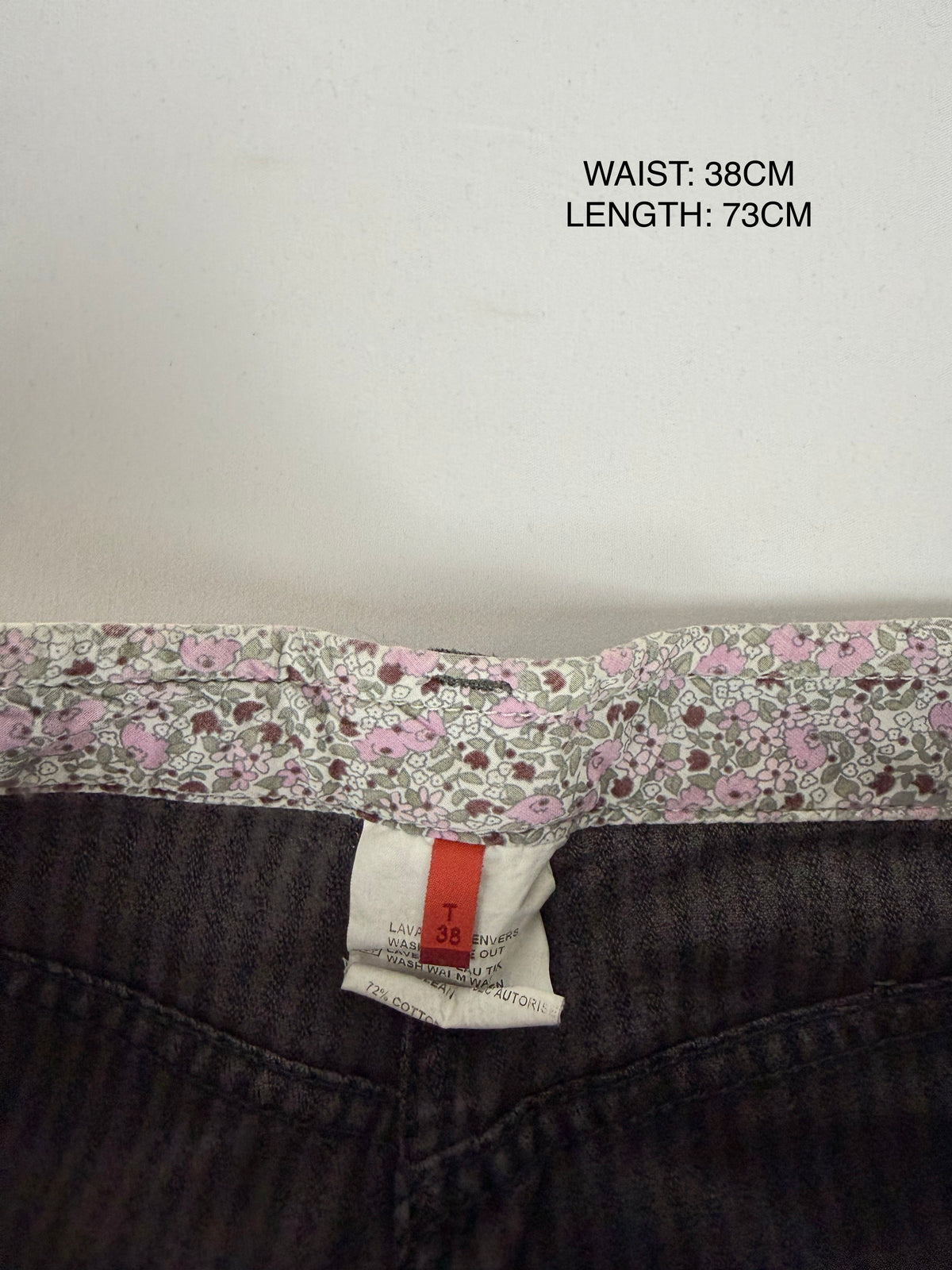 Pantalon droit taille basse en jean noir (XS)