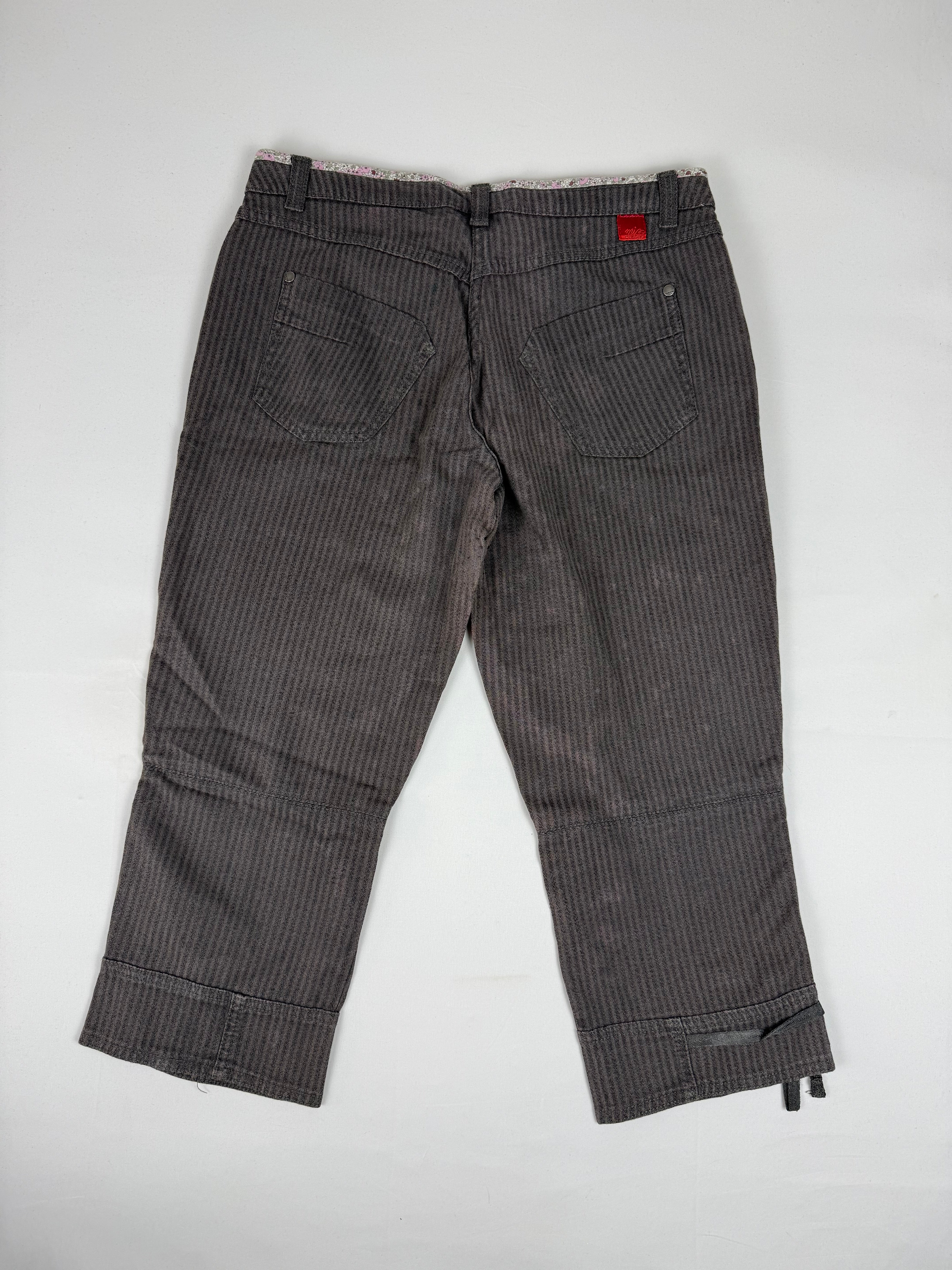 Pantalon droit taille basse en jean noir (XS)