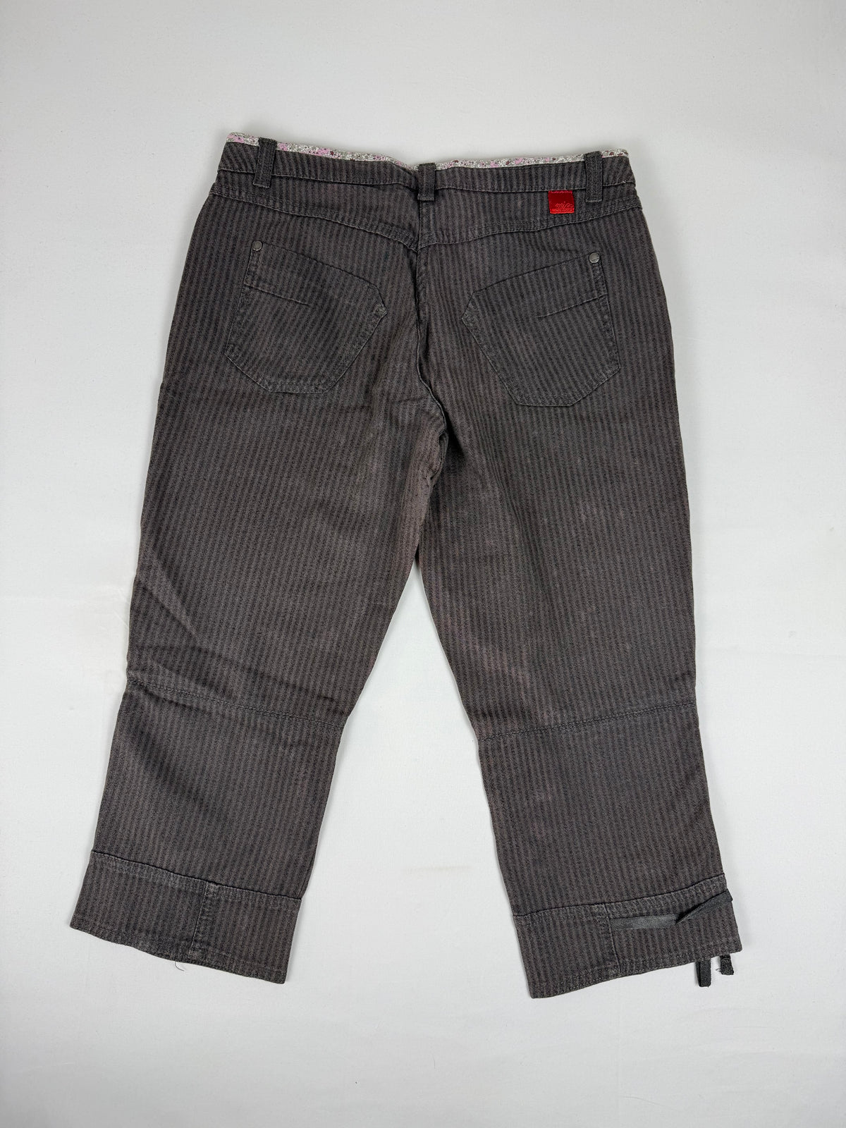 Pantalon droit taille basse en jean noir (XS)