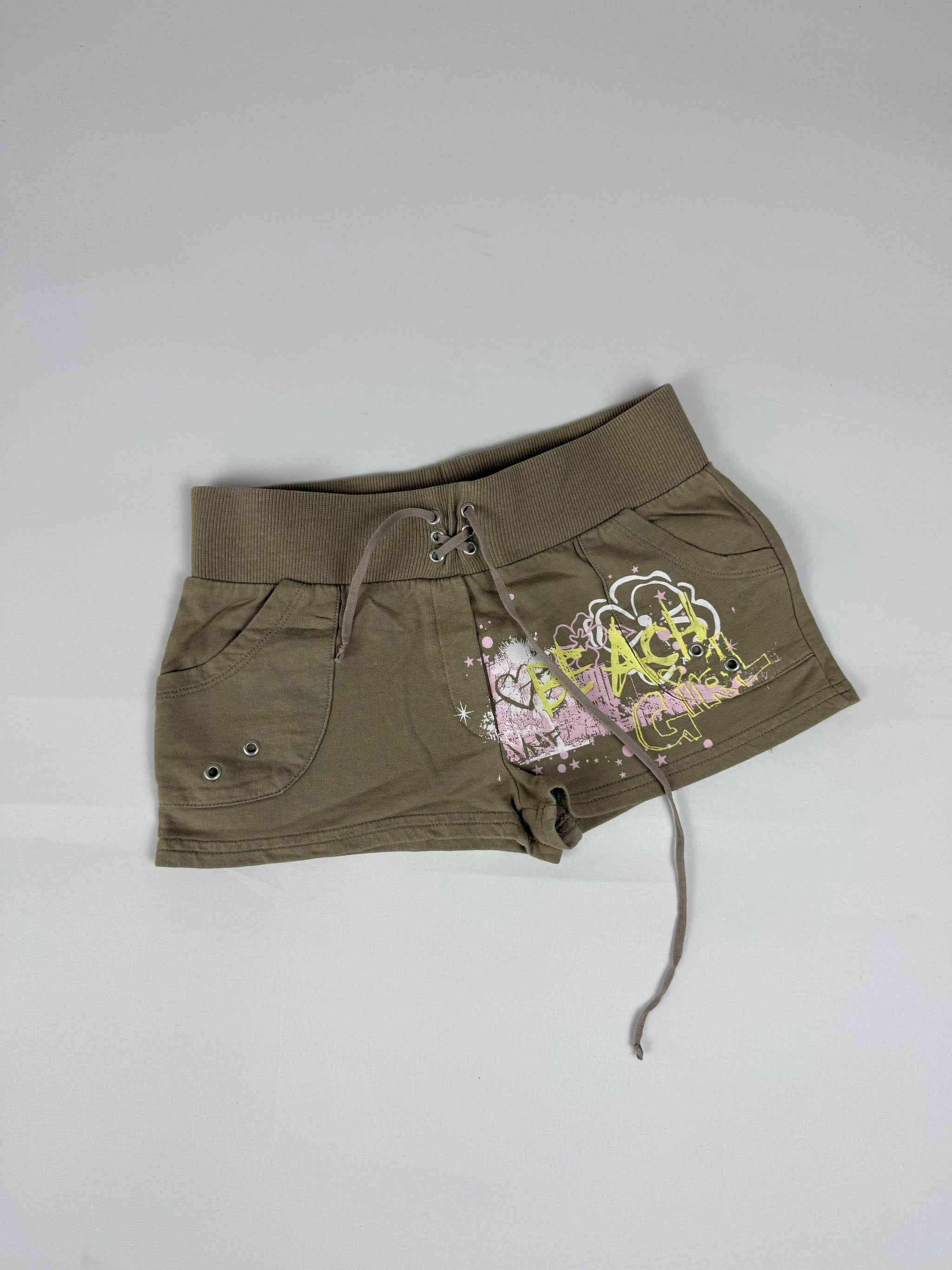 Khaki cotton mini short (XS)