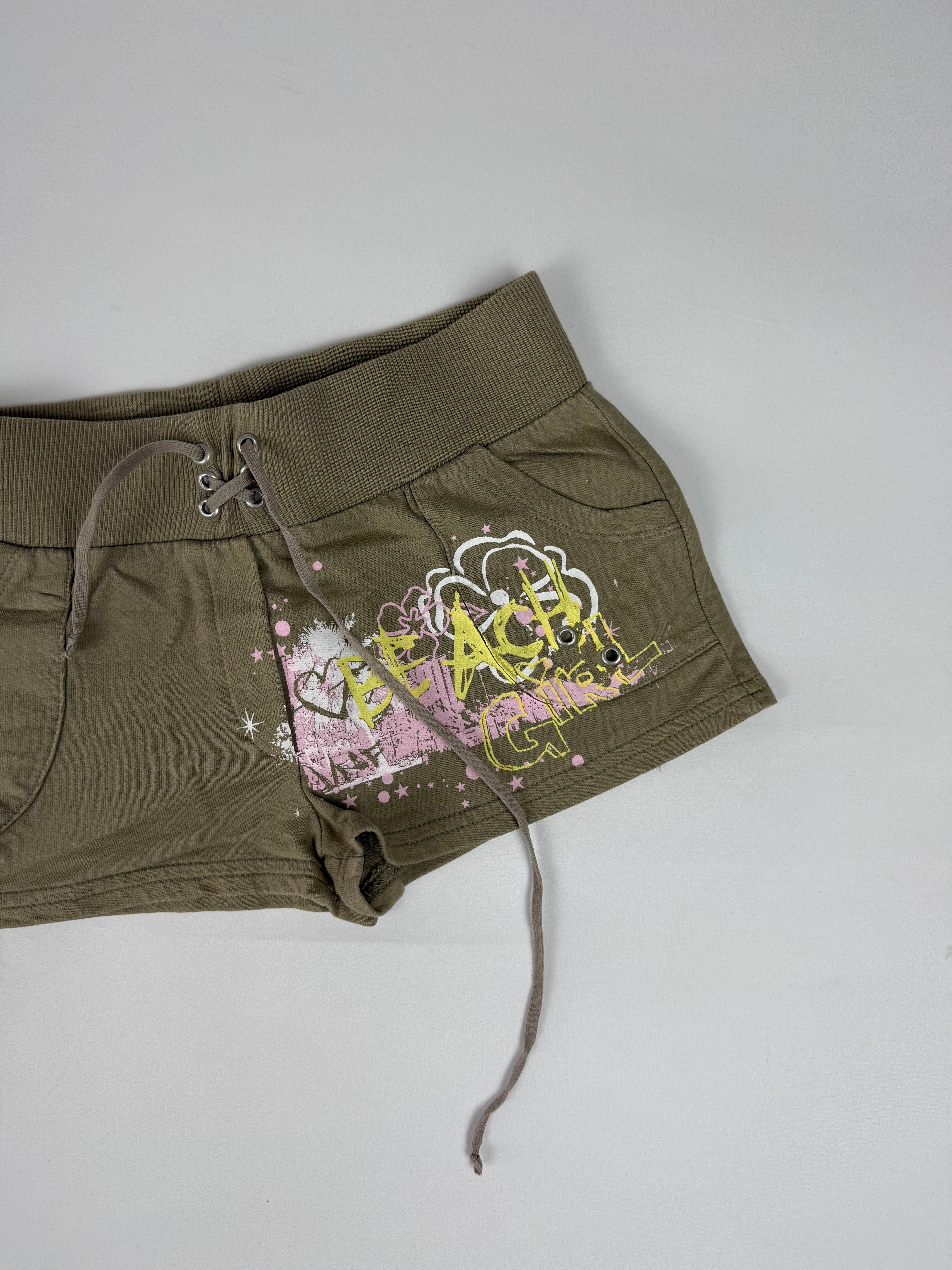 Khaki cotton mini short (XS)