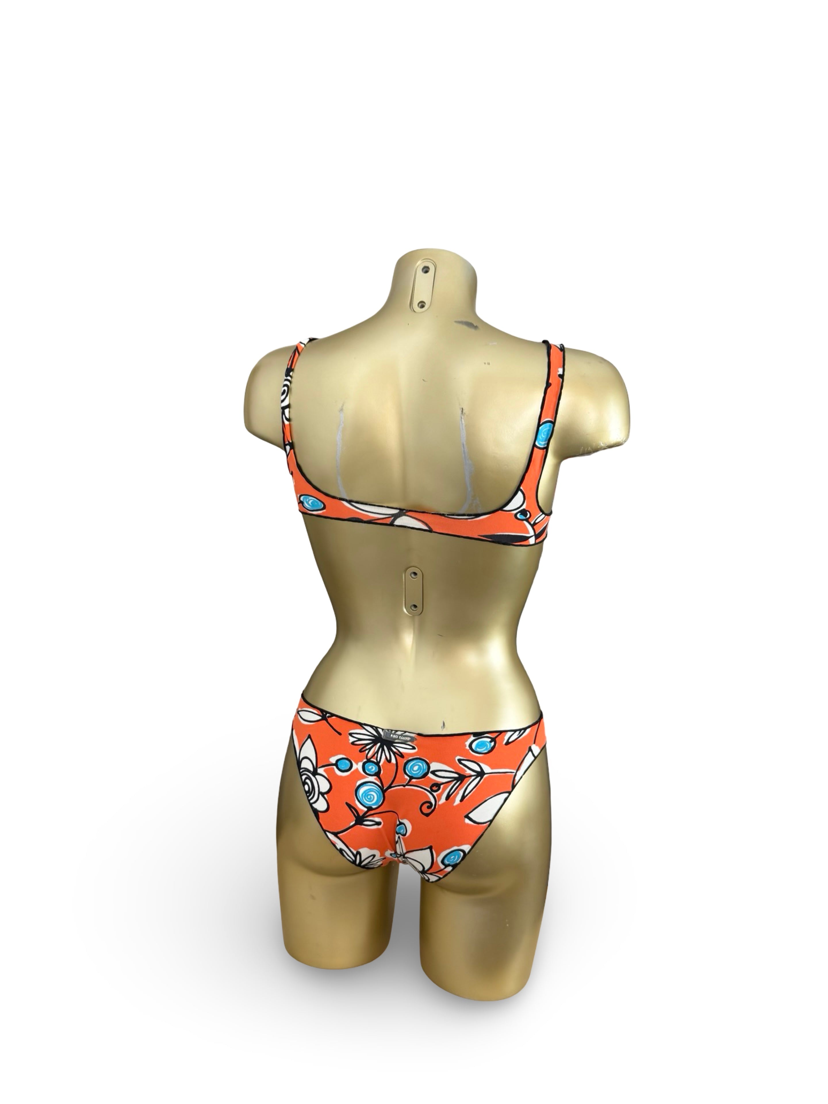 Orange floral low rise bikini set (XS)