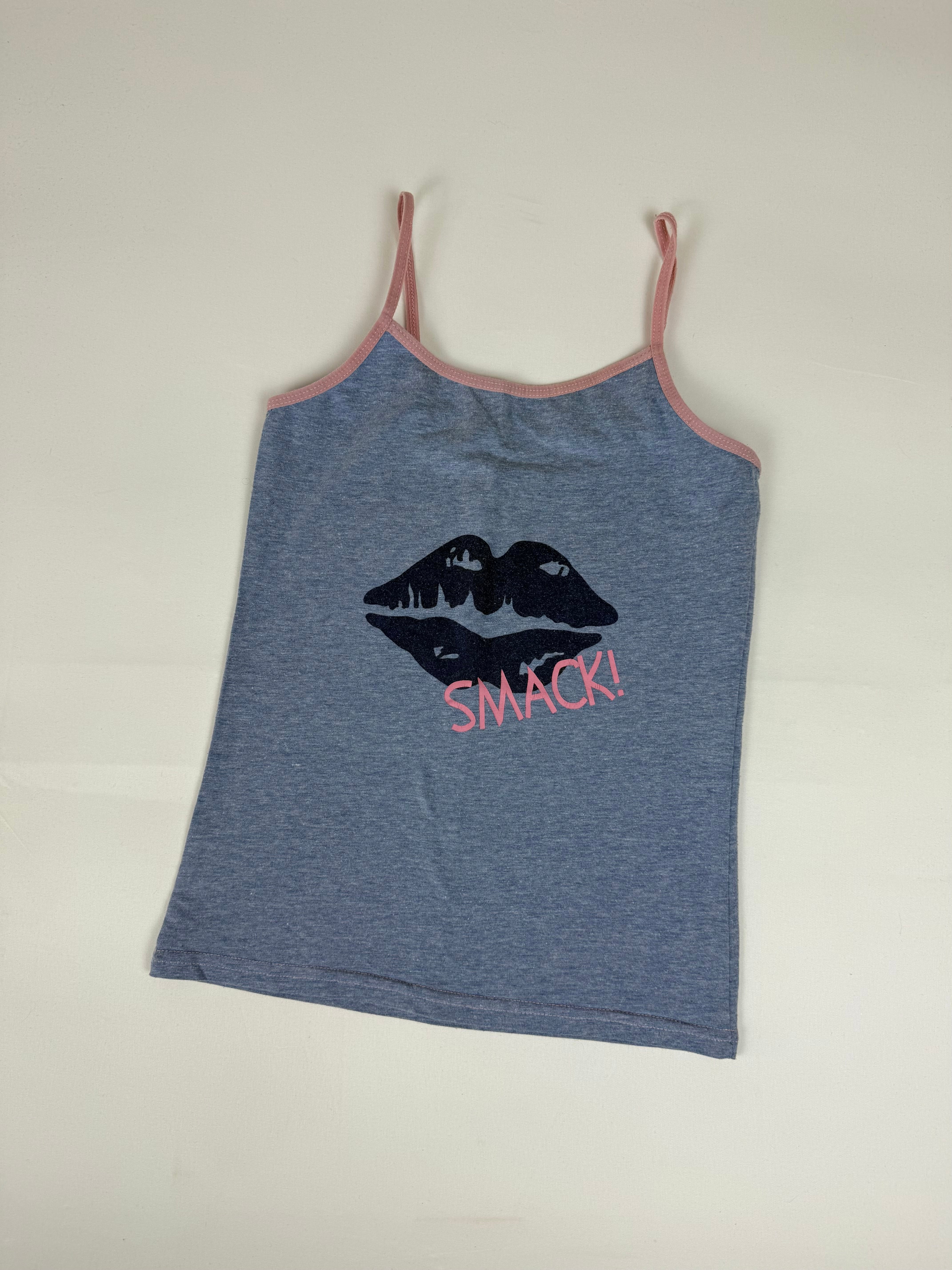 Grey graphic cotton top (S)