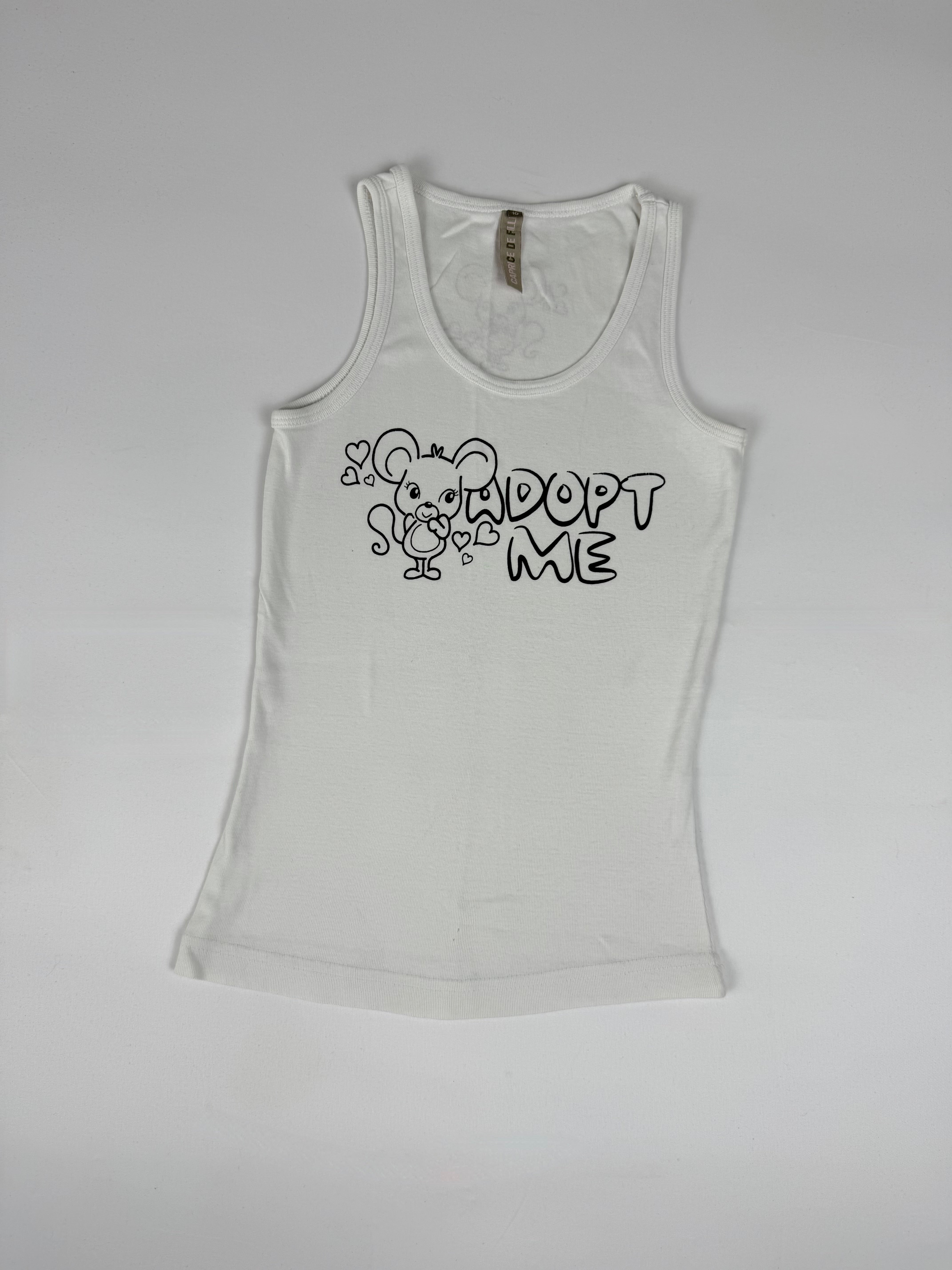 White graphic cotton tank top (XS)