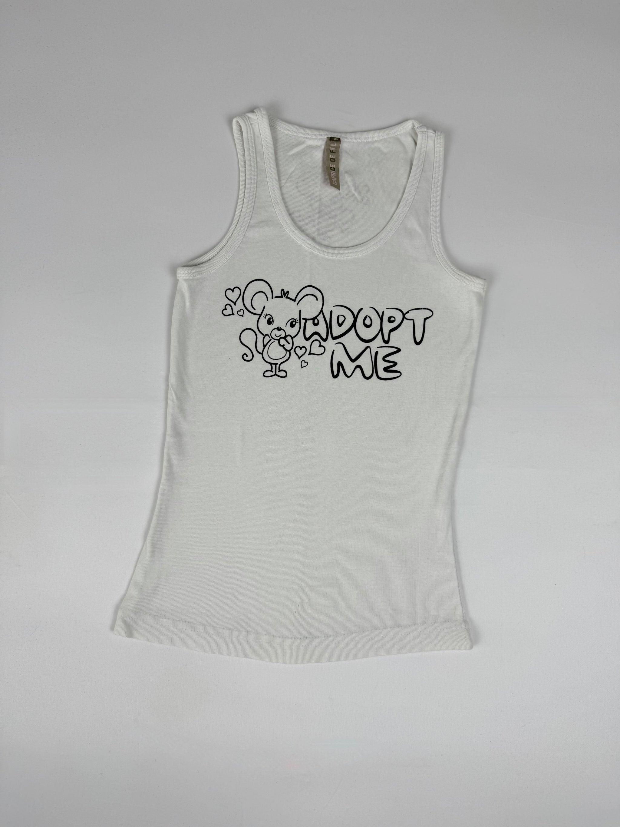 White graphic cotton tank top (XS)