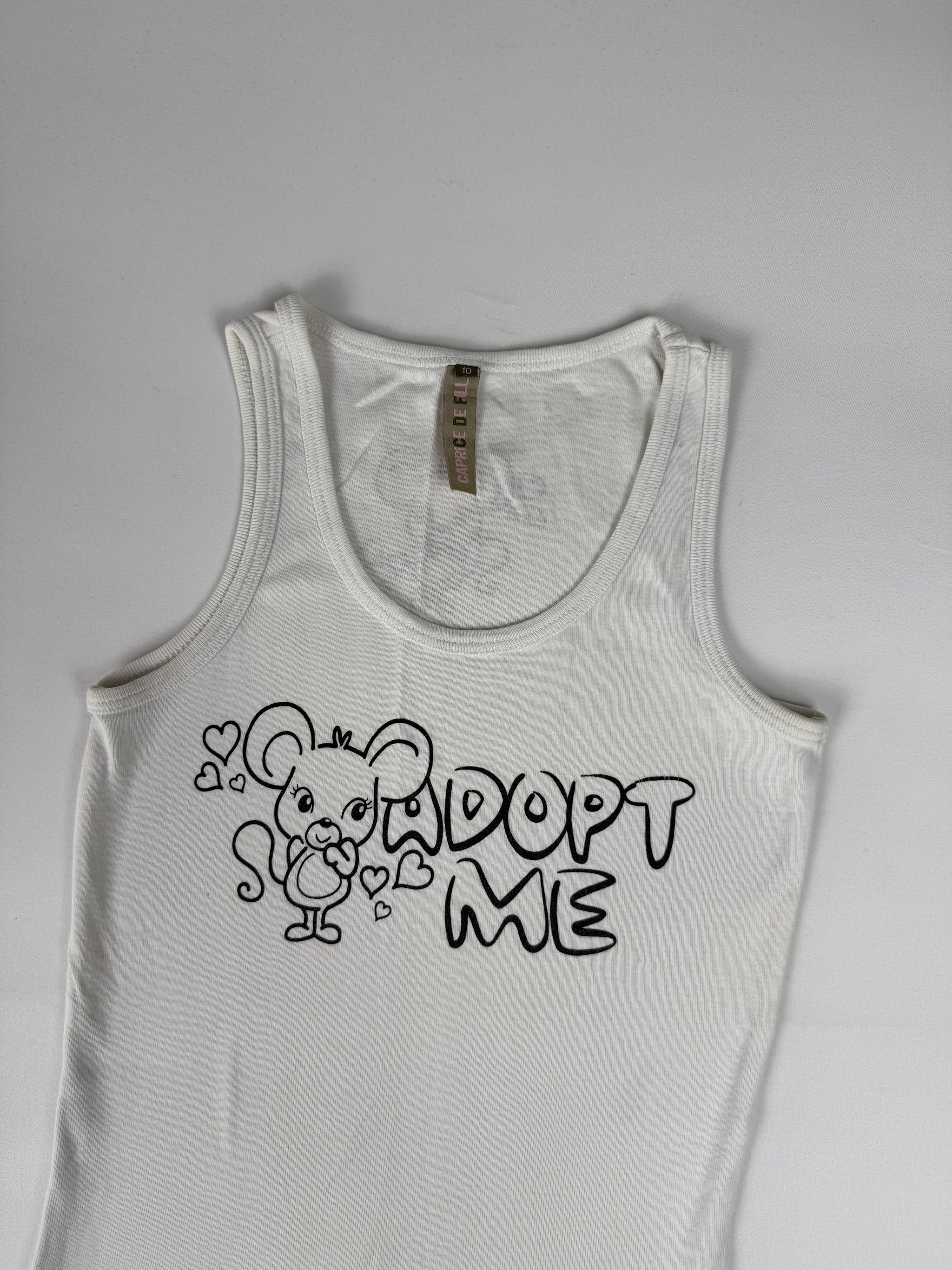 White graphic cotton tank top (XS)