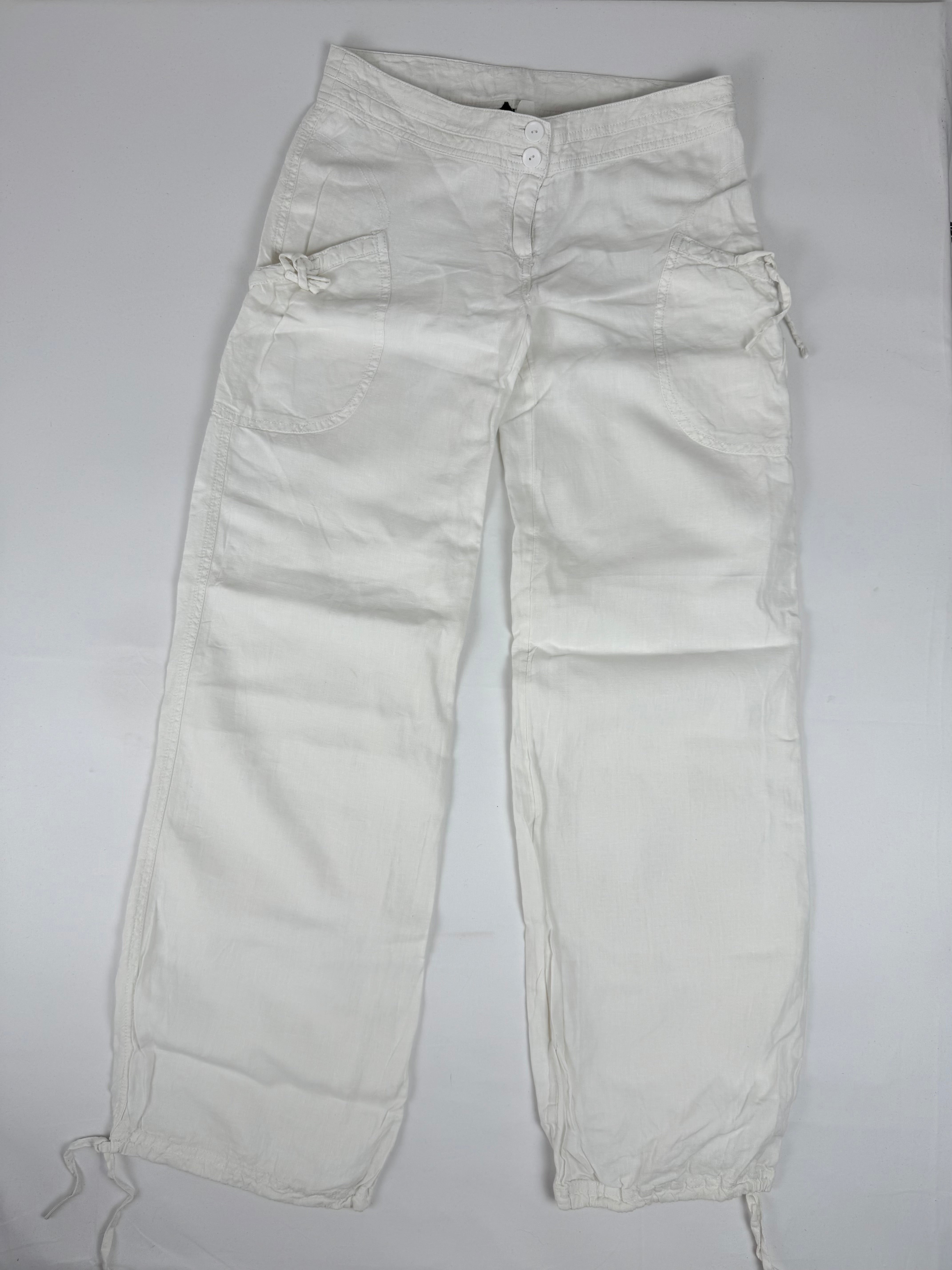 White linen baggy pants (M)