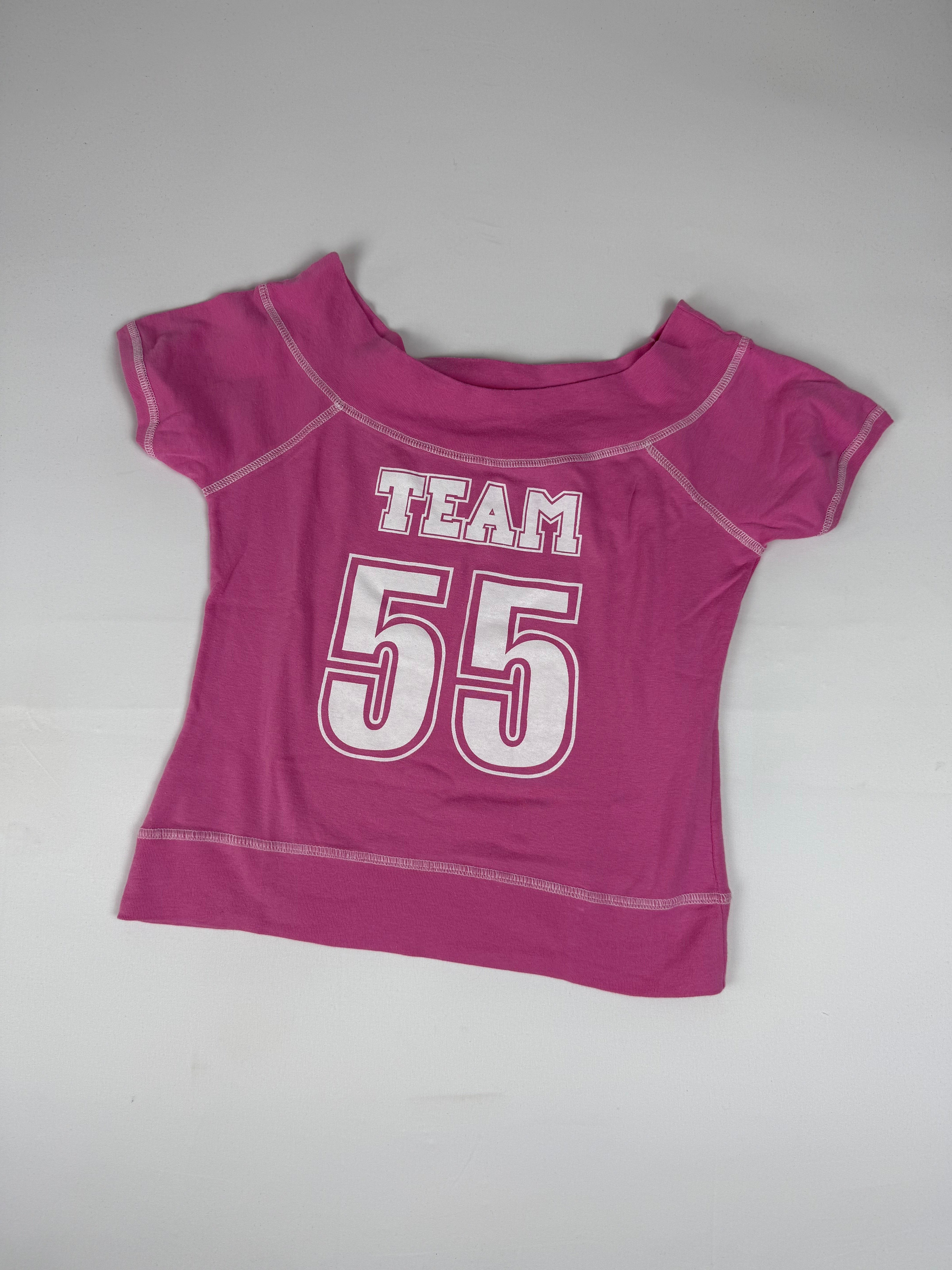 Pink activewear cotton logo tee (L)