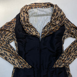 Panther print zip up office jacket (S/M)