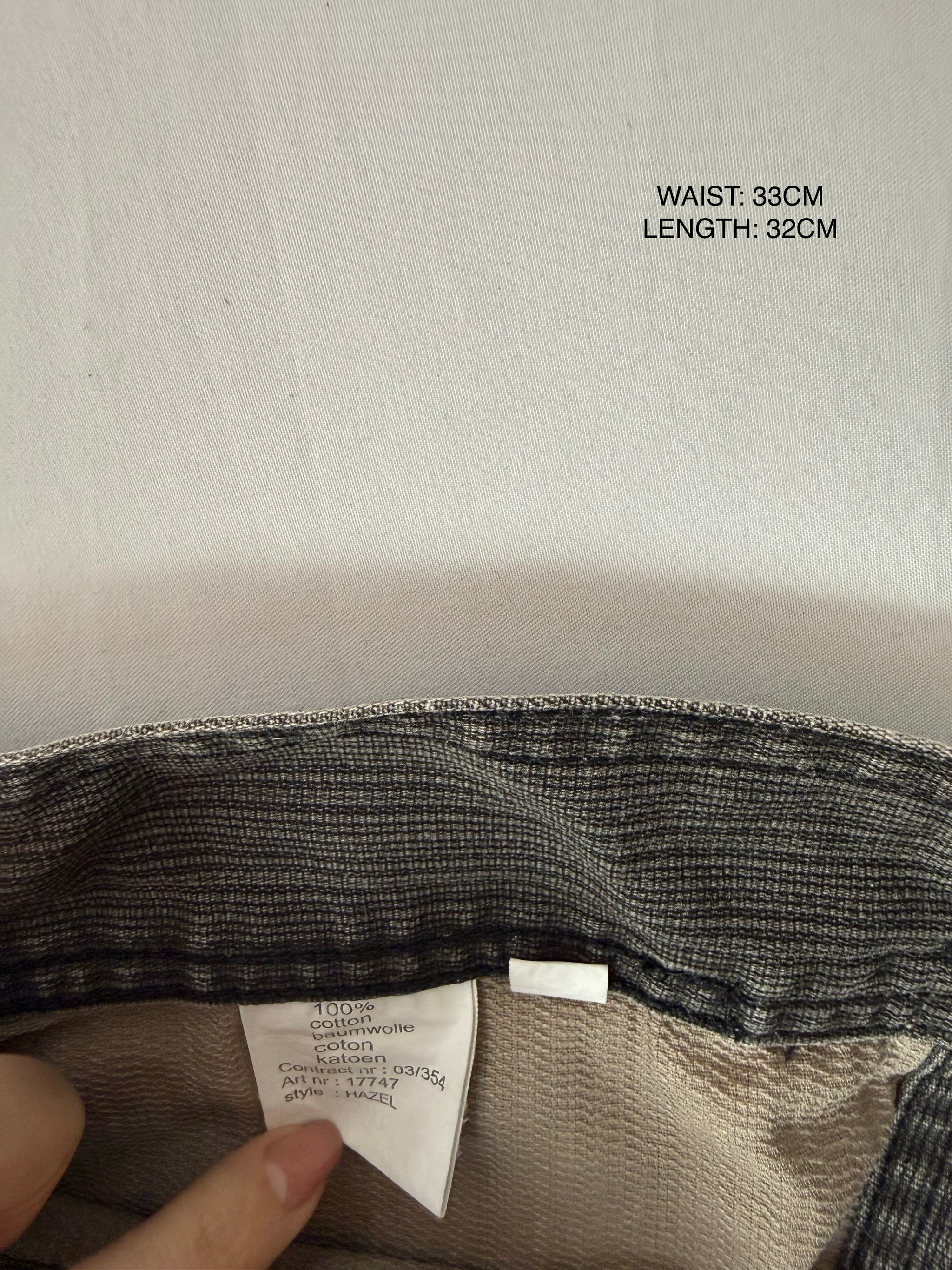 Grey denim low rise mini skirt (XS)
