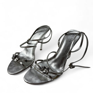Silver butterfly charms heels (39)