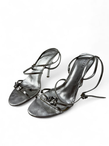 Silver butterfly charms heels (39)