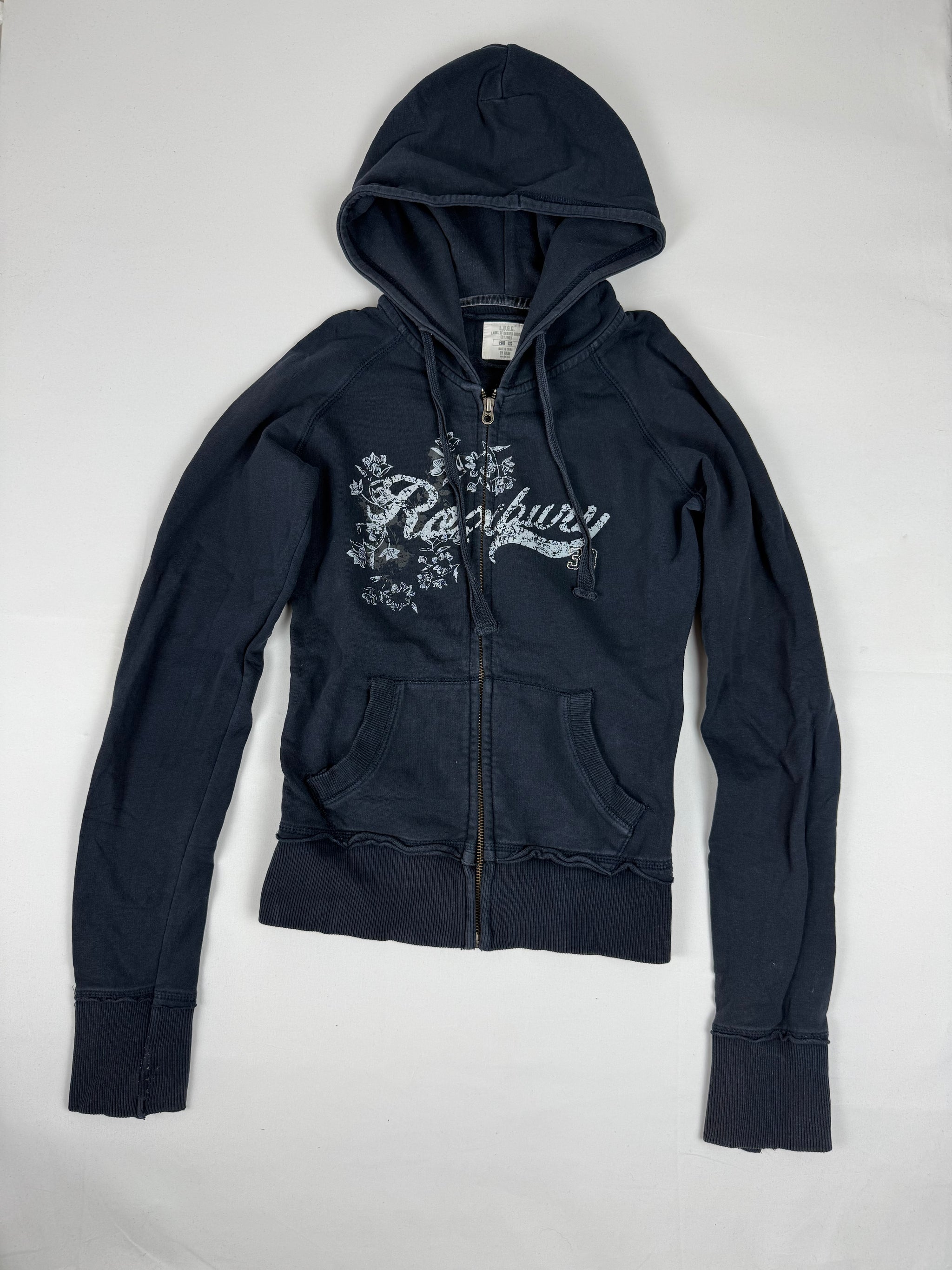 Black logo cotton hoodie (XS)
