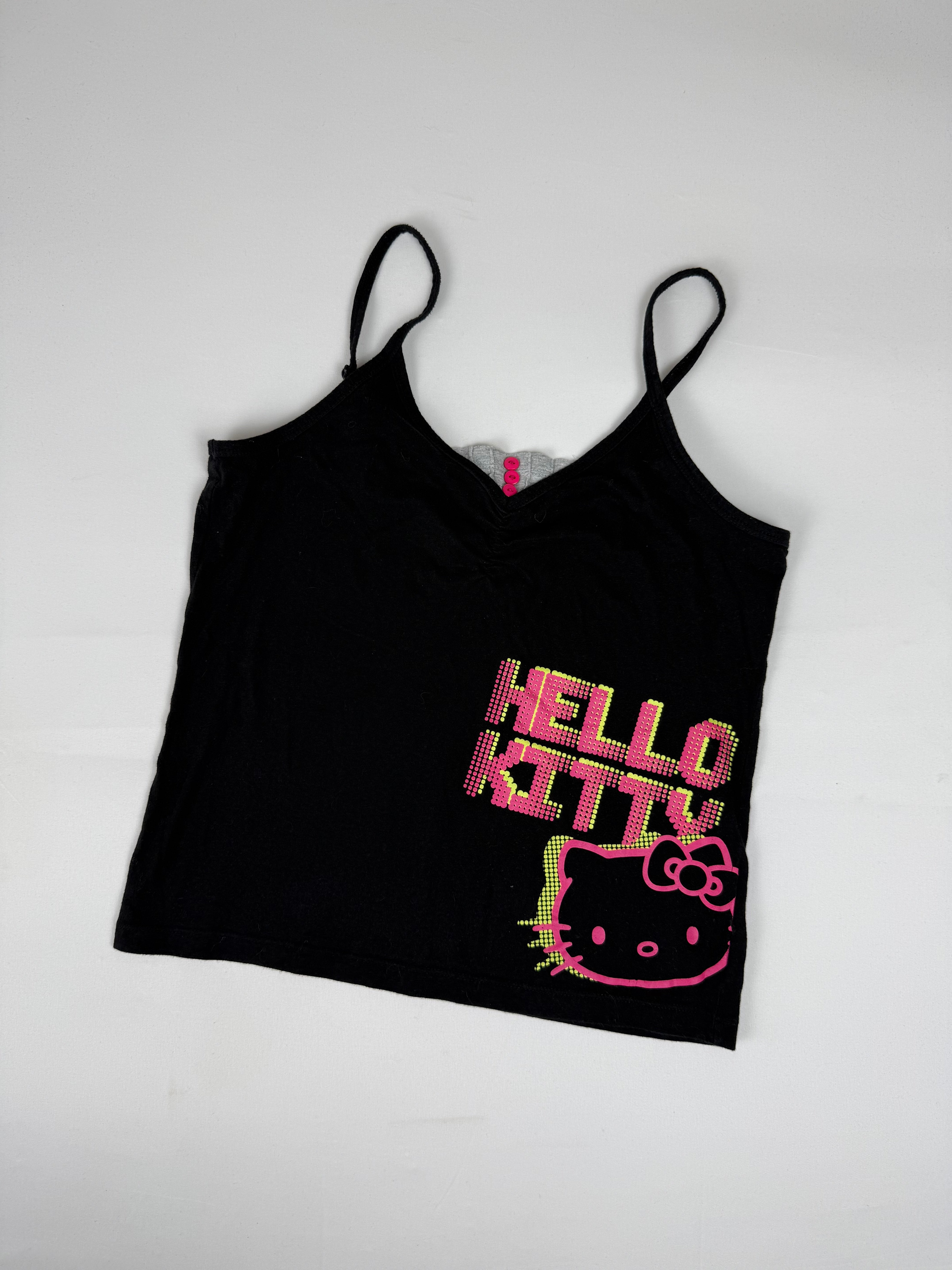 Black graphic cotton top (L)