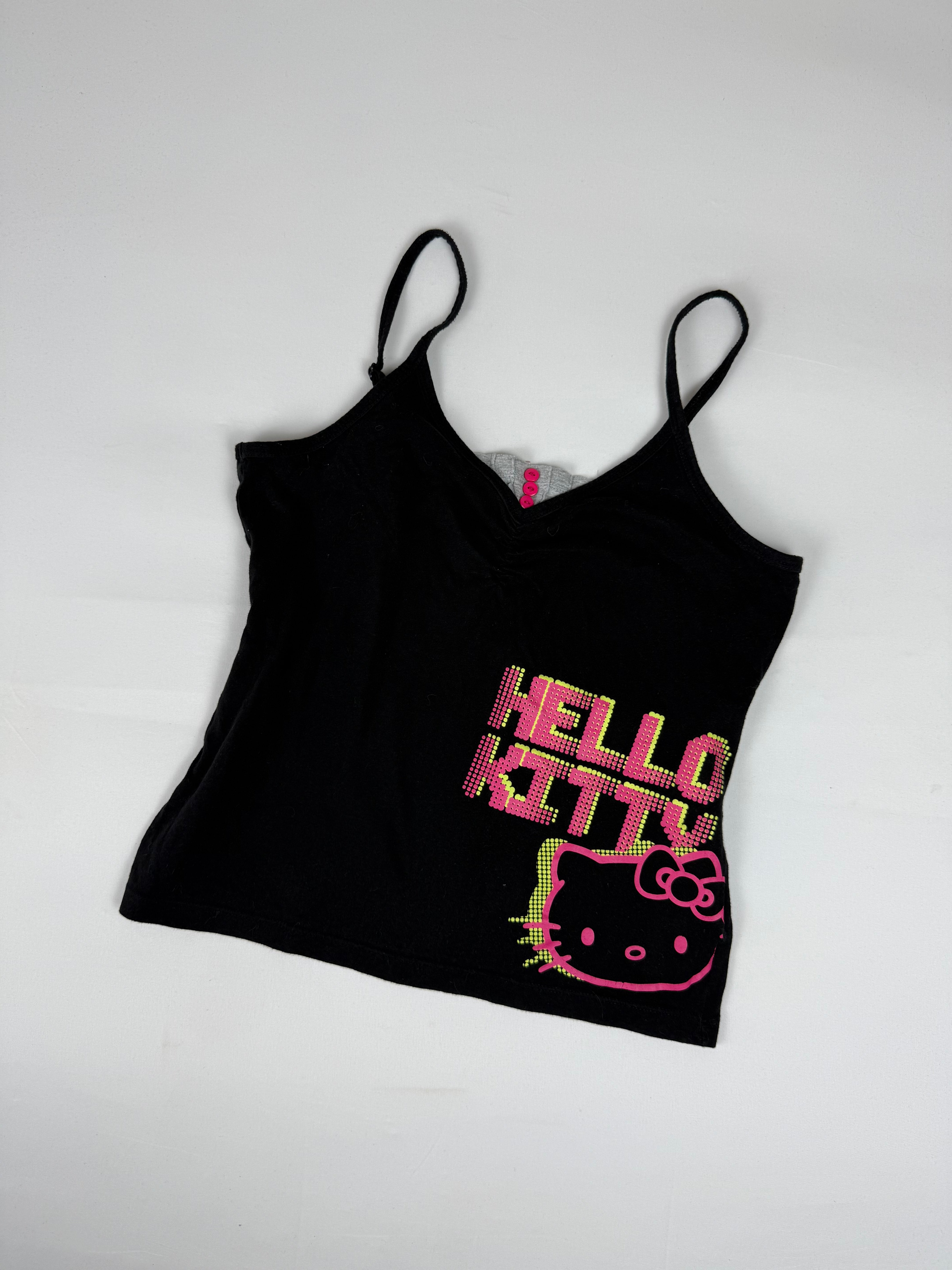 Black graphic cotton top (L)