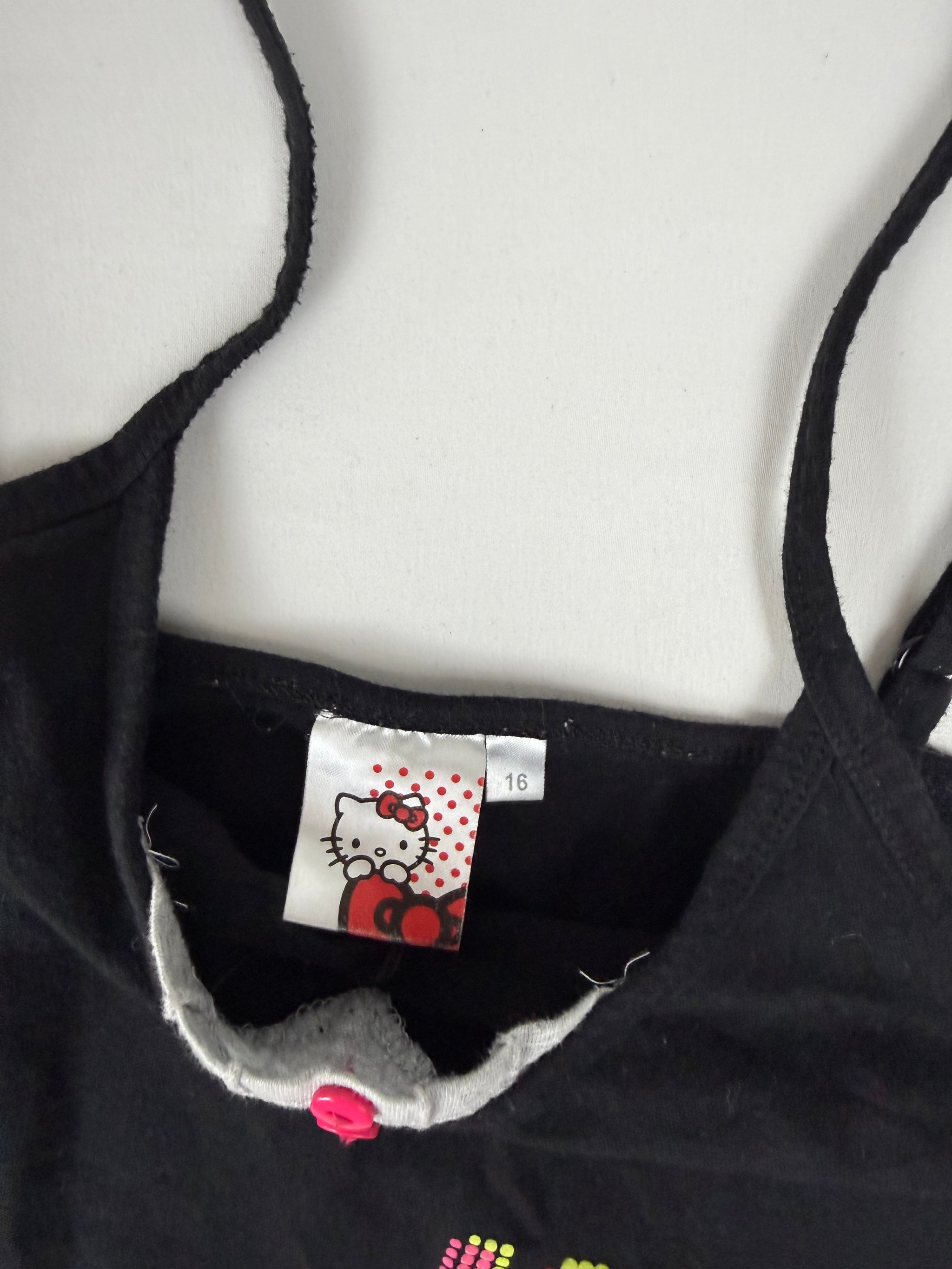Black graphic cotton top (L)
