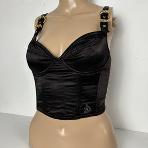 Black buckle belt bustier cami top (S)