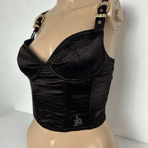 Black buckle belt bustier cami top (S)