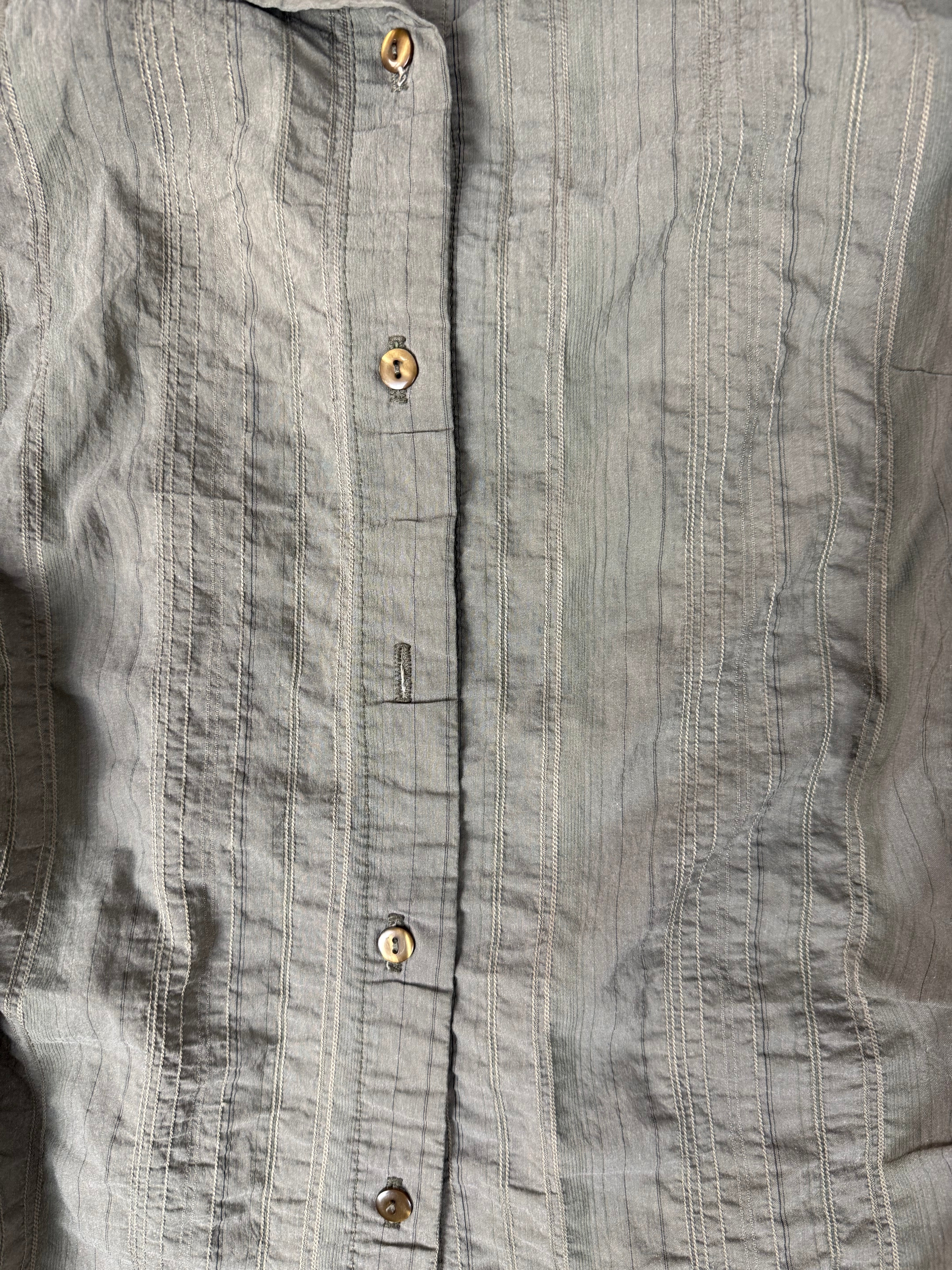 Khaki long sleeves shirt + capri pants set (XL)