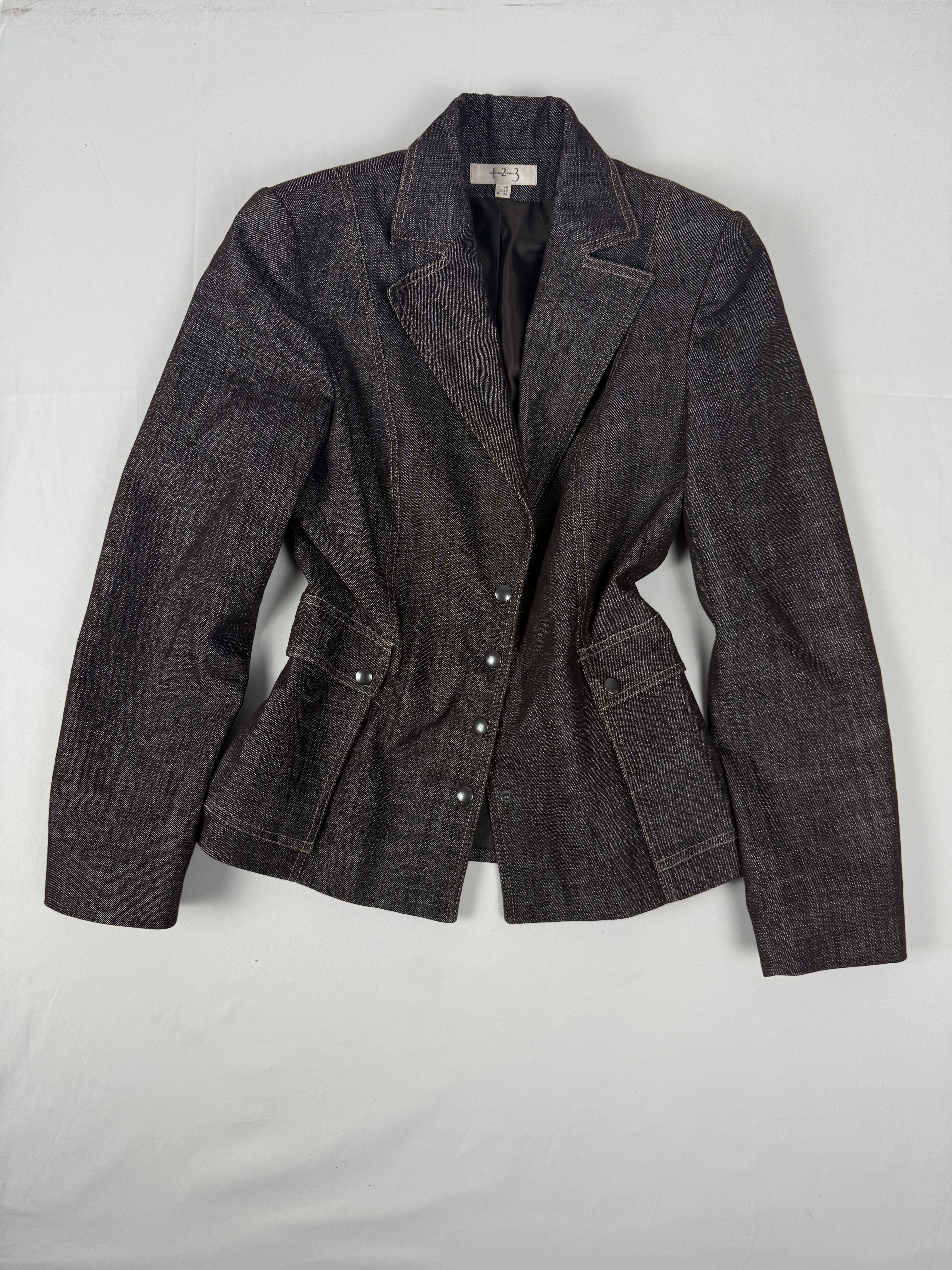 Brown denim office siren blazer jacket (L)
