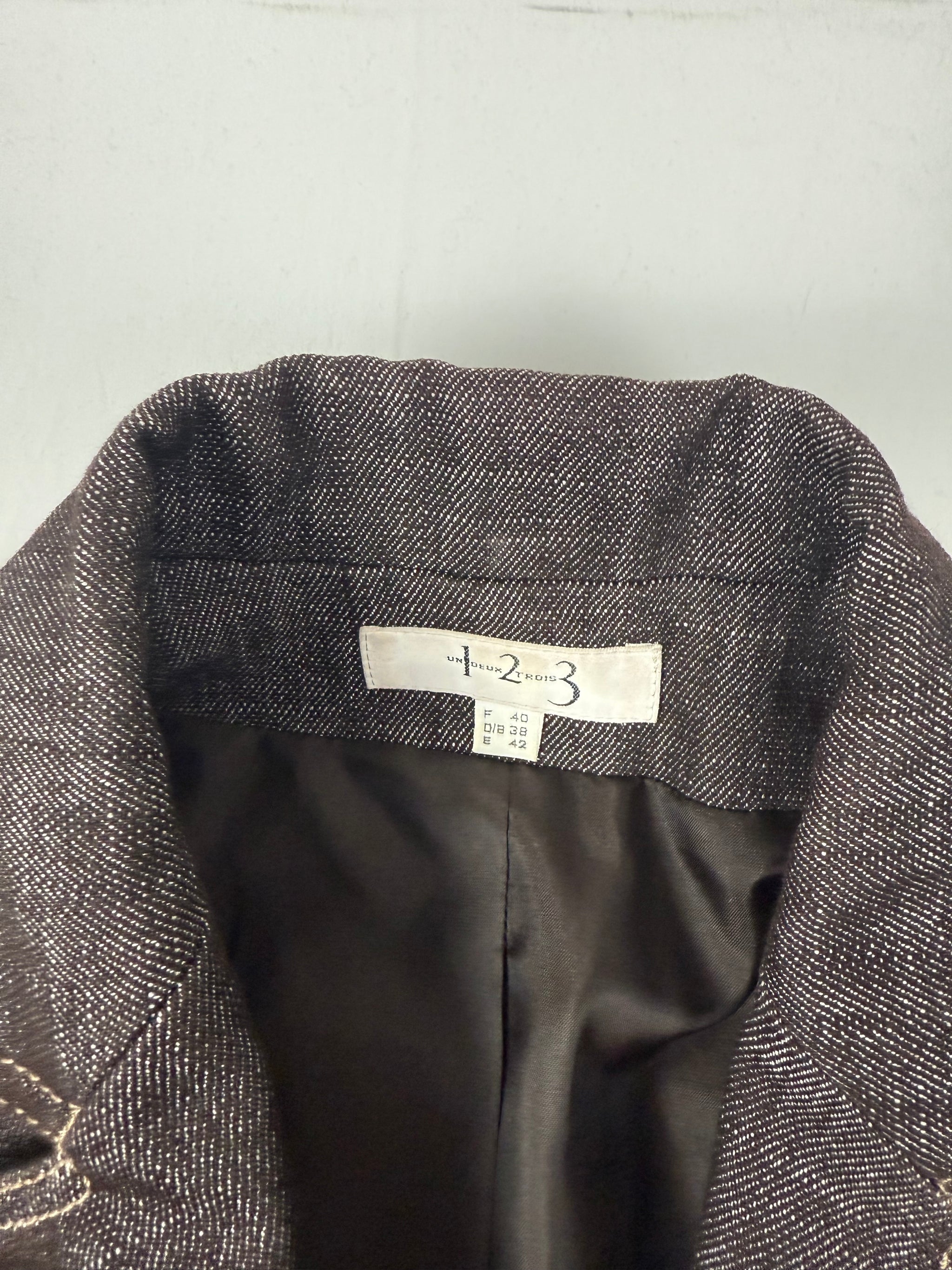 Brown denim office siren blazer jacket (L)