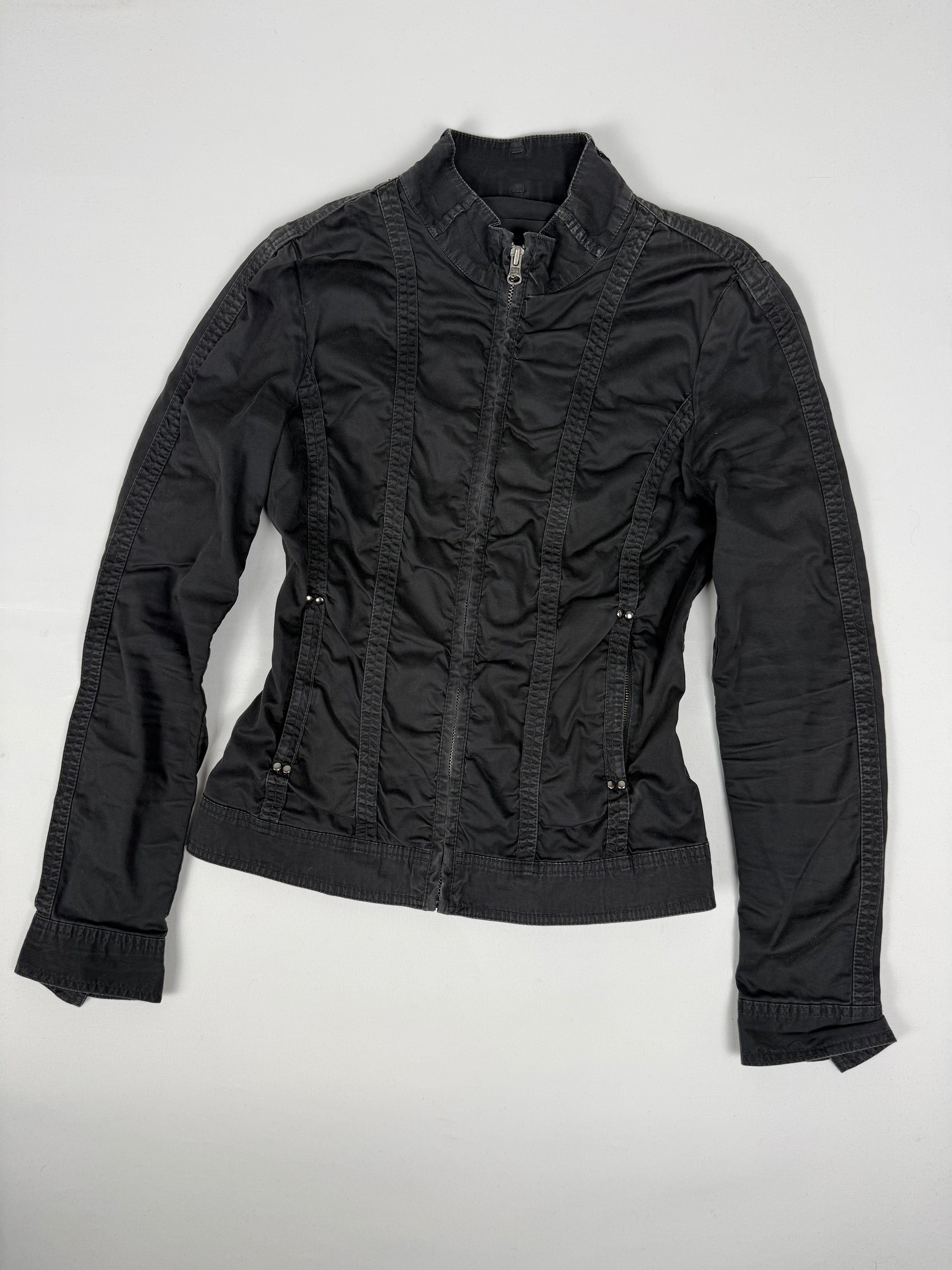 Blazer de bureau noir zippé (M)
