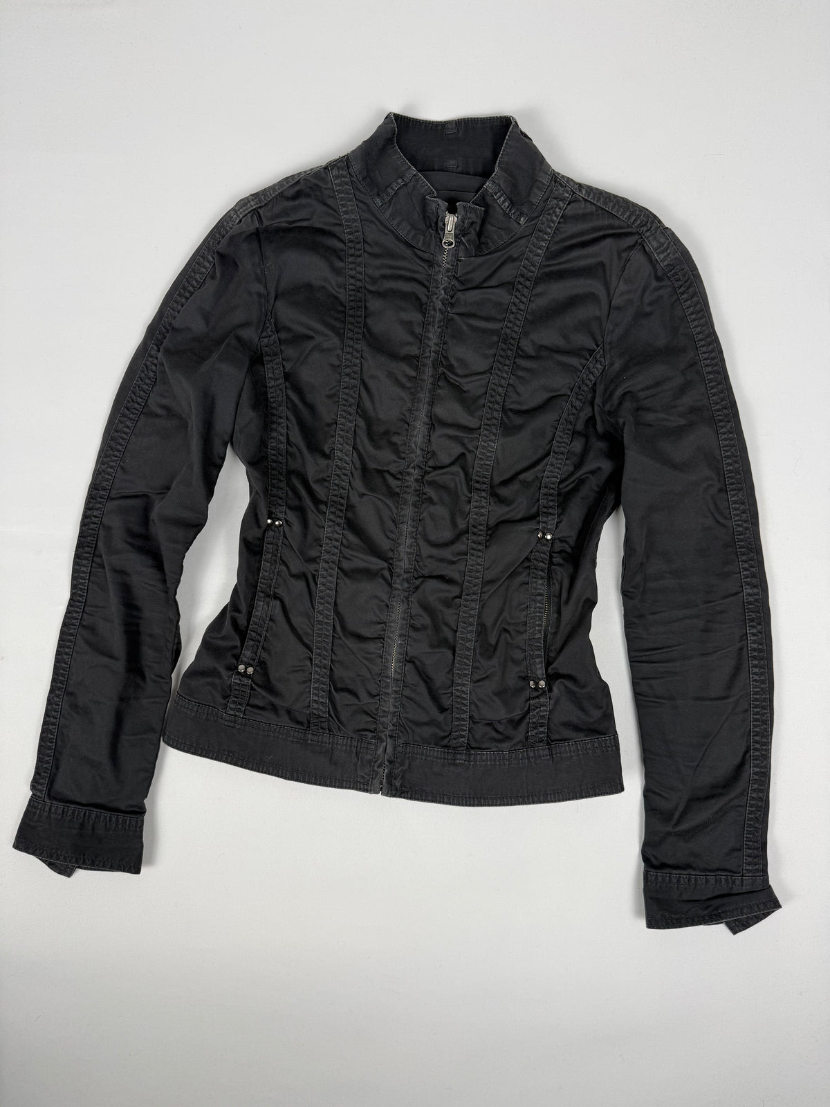 Blazer de bureau noir zippé (M)
