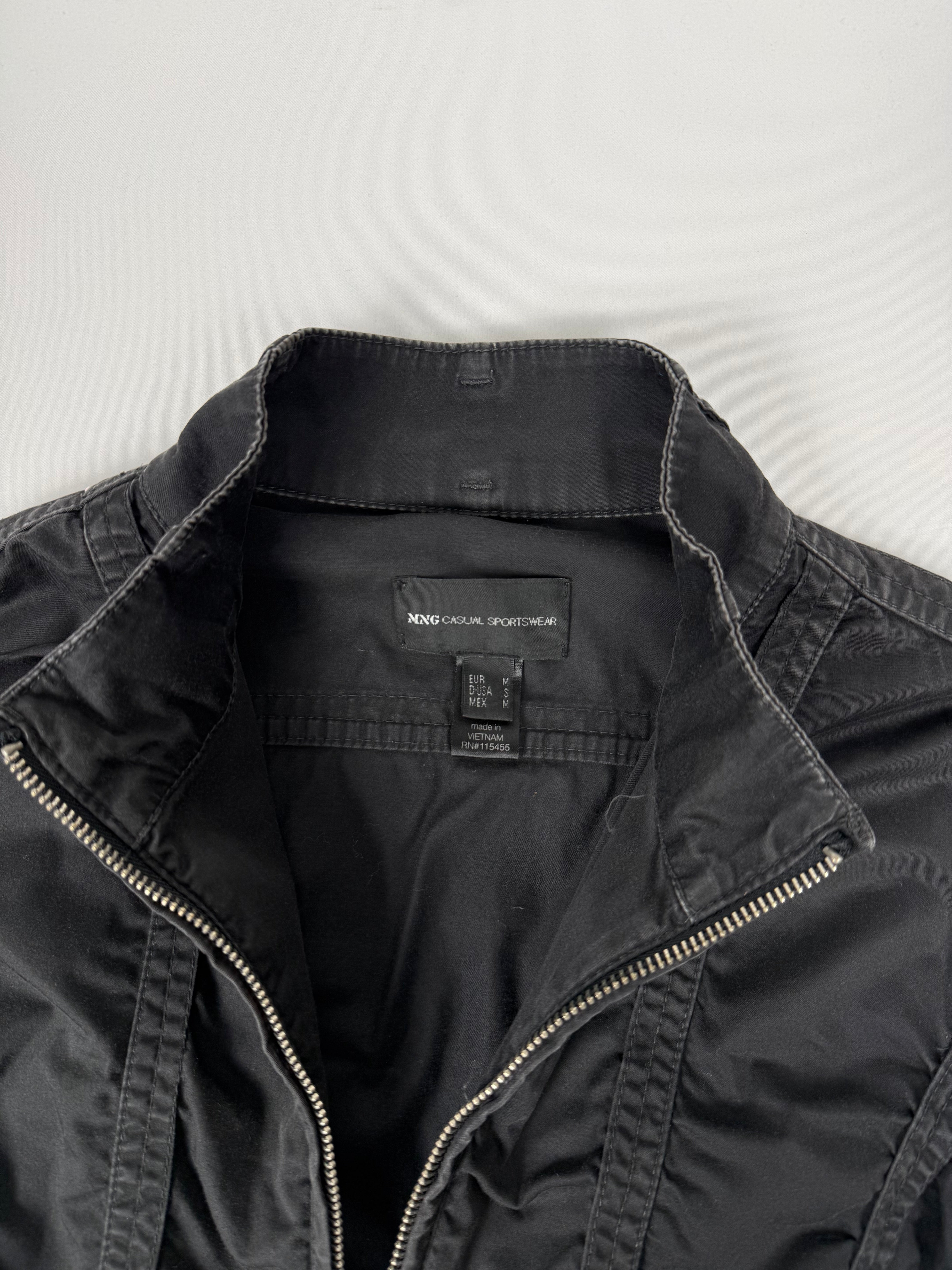 Blazer de bureau noir zippé (M)