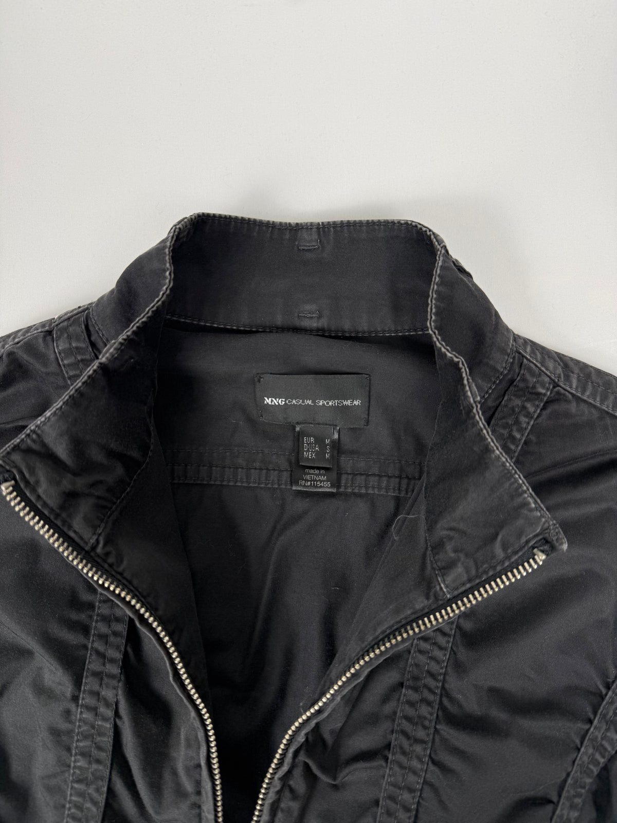 Blazer de bureau noir zippé (M)
