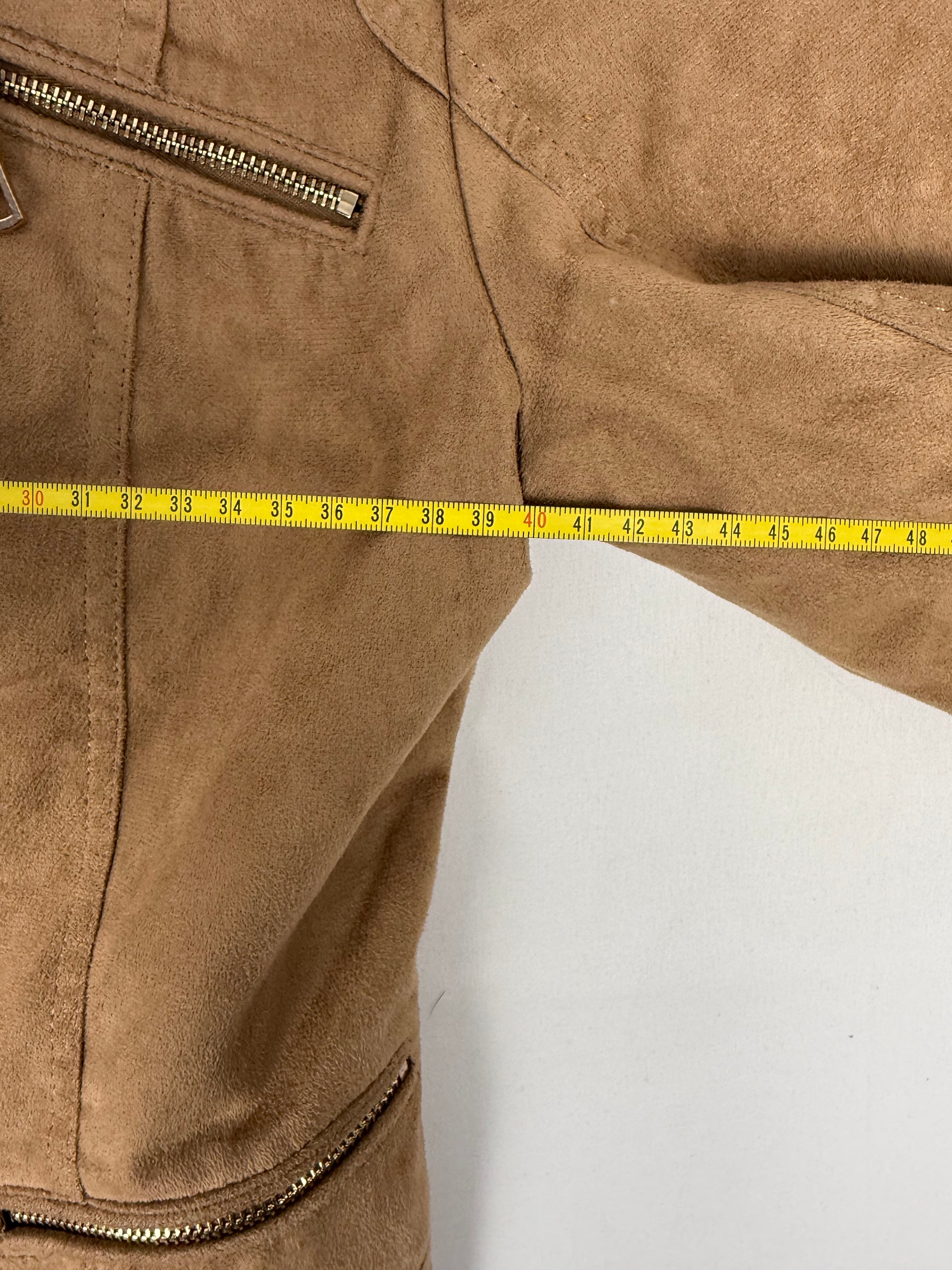 Beige suede biker jacket (S)