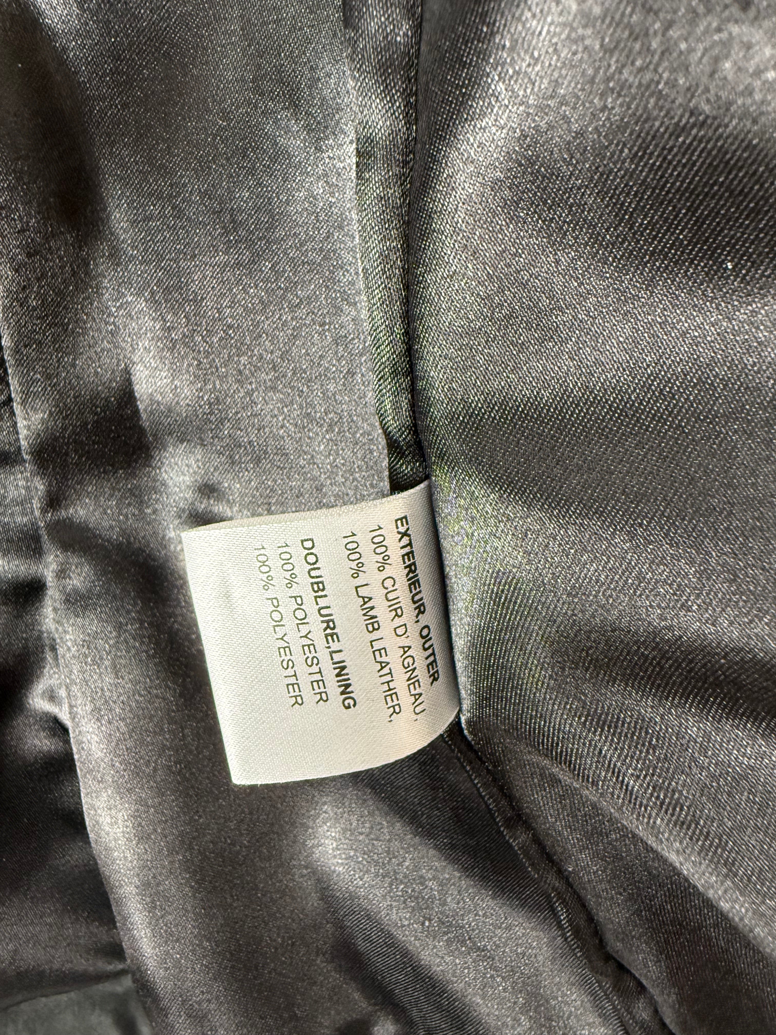 Black real suede leather funnel jacket (M)
