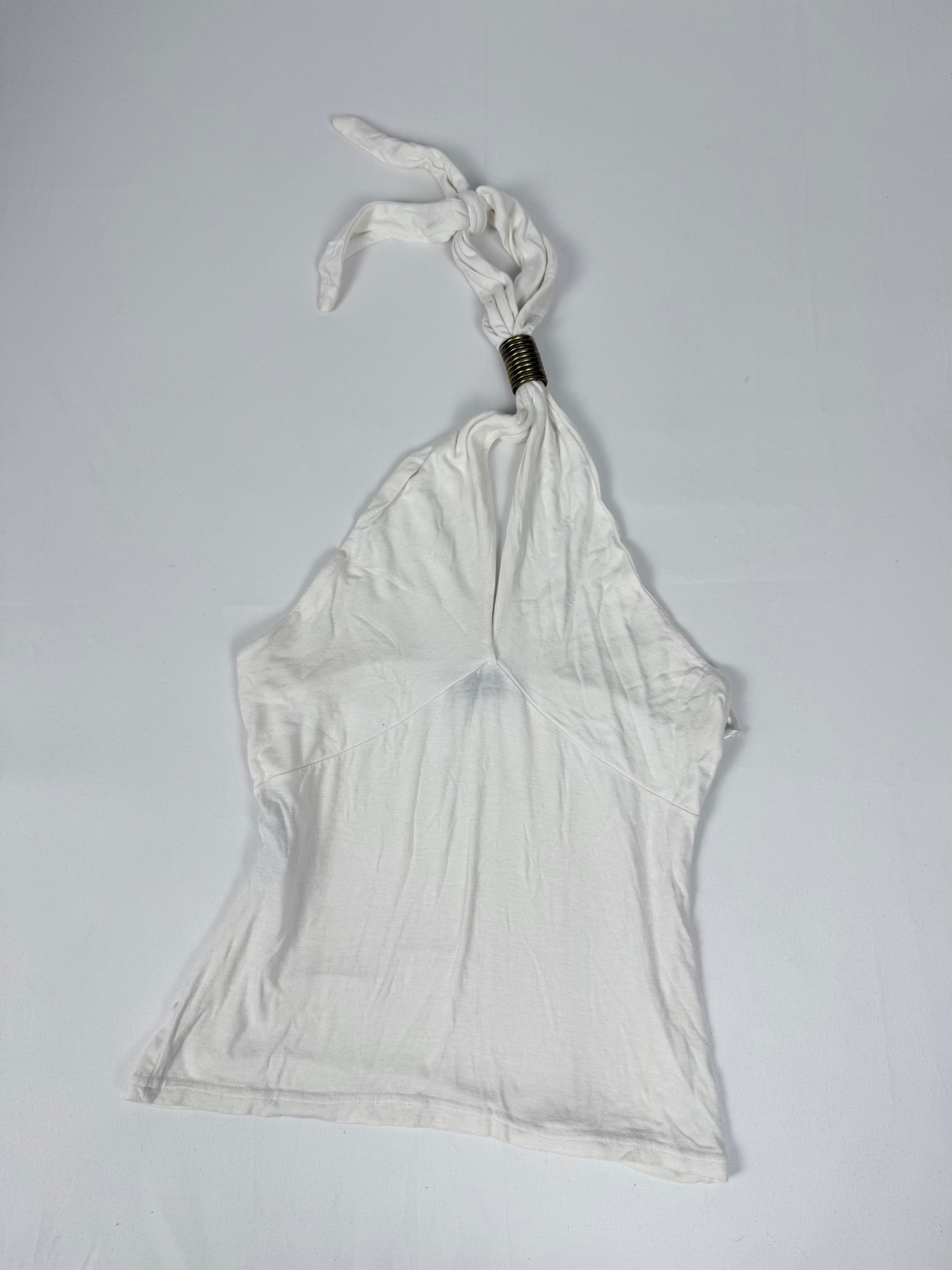 White stretchy halter top (M/L)