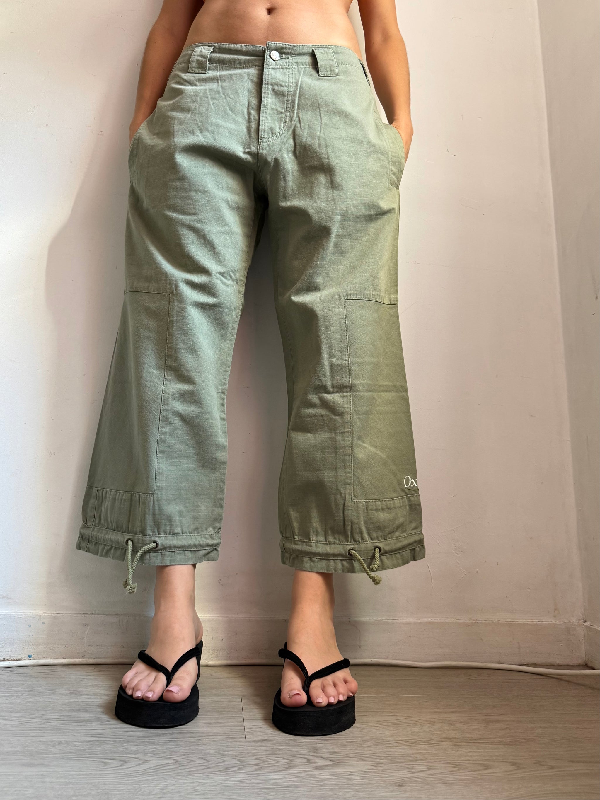 Khaki baggy capri pants (XL)
