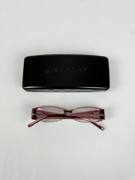 Burgundy office glasses with logo (without prescription)