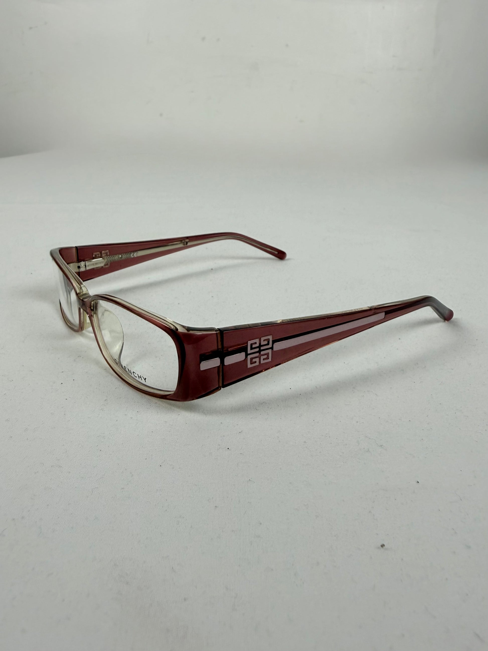 Burgundy office glasses with logo (without prescription)
