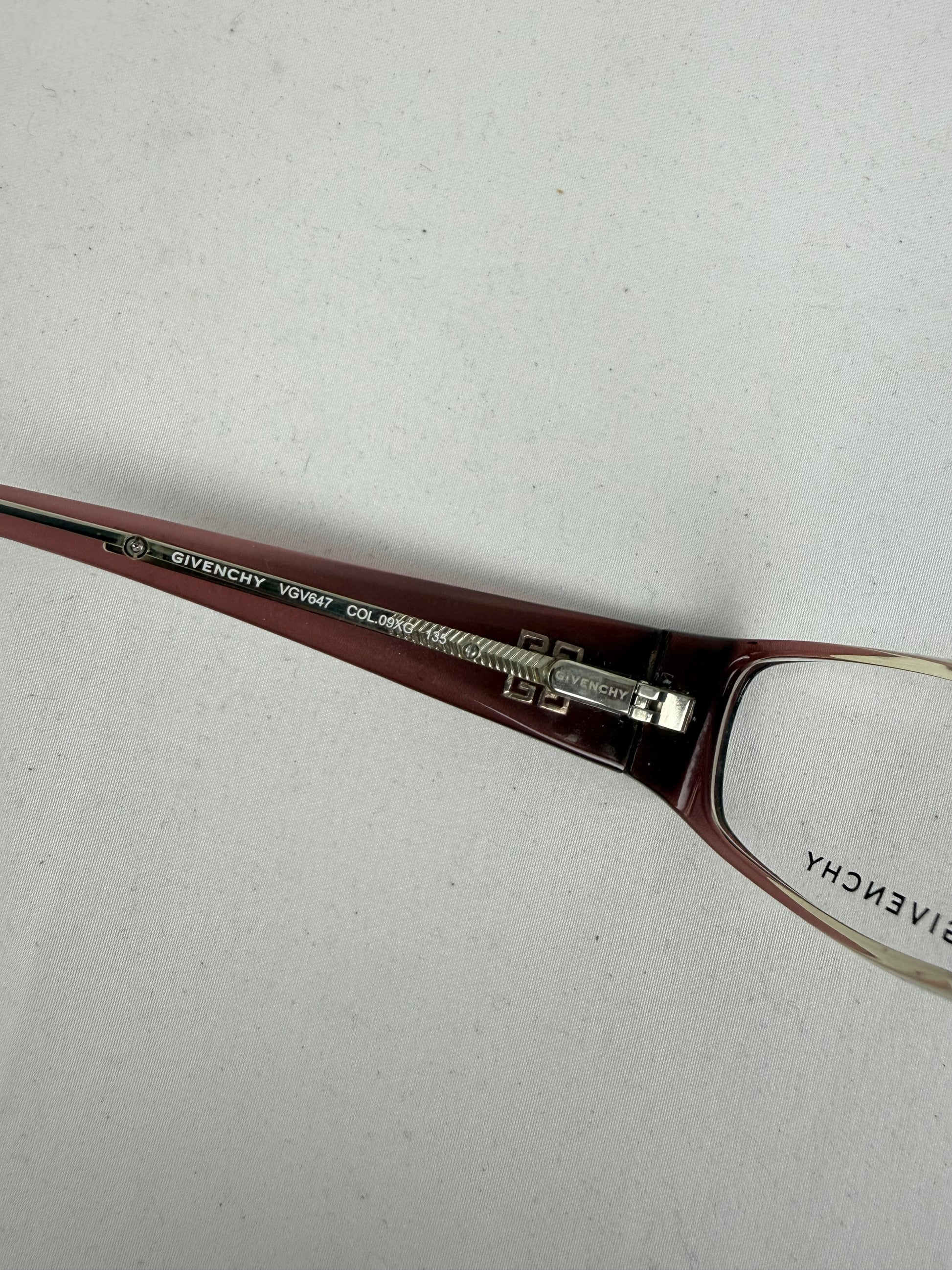 Burgundy office glasses with logo (without prescription)
