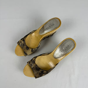 Khaki camo wedge heels mules (37)