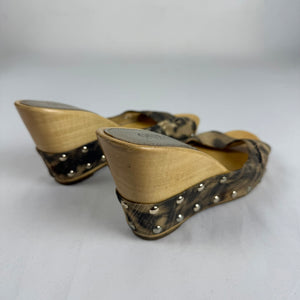 Khaki camo wedge heels mules (37)