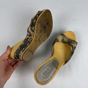 Khaki camo wedge heels mules (37)