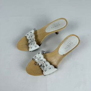 White kitten heels mules (36)