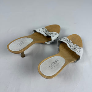 White kitten heels mules (36)