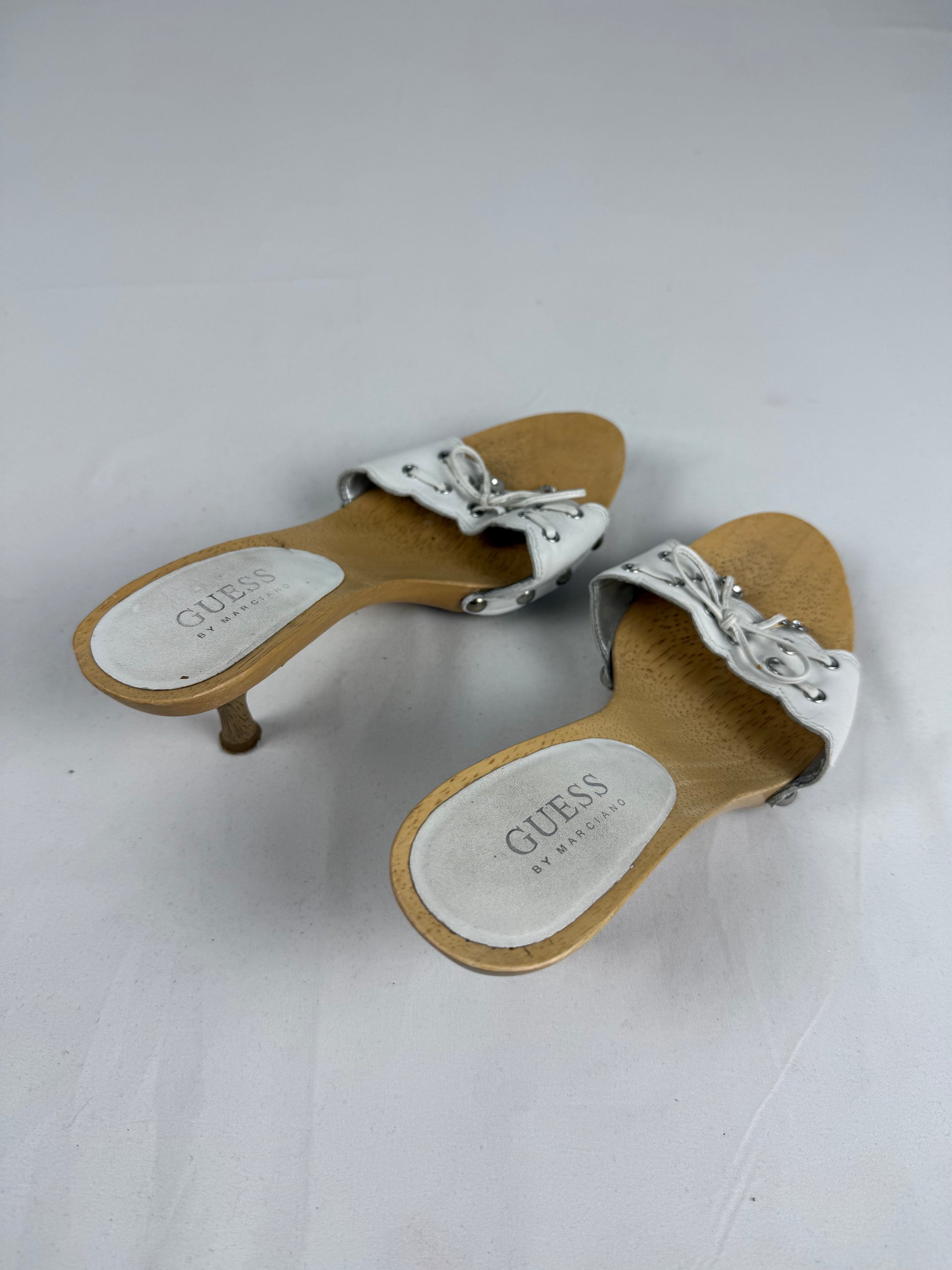 White kitten heels mules (36)