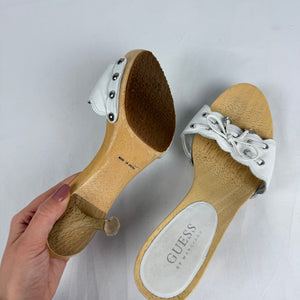 White kitten heels mules (36)