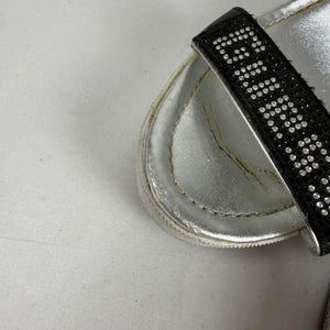 Black rhinestones logo wedge heels (38)