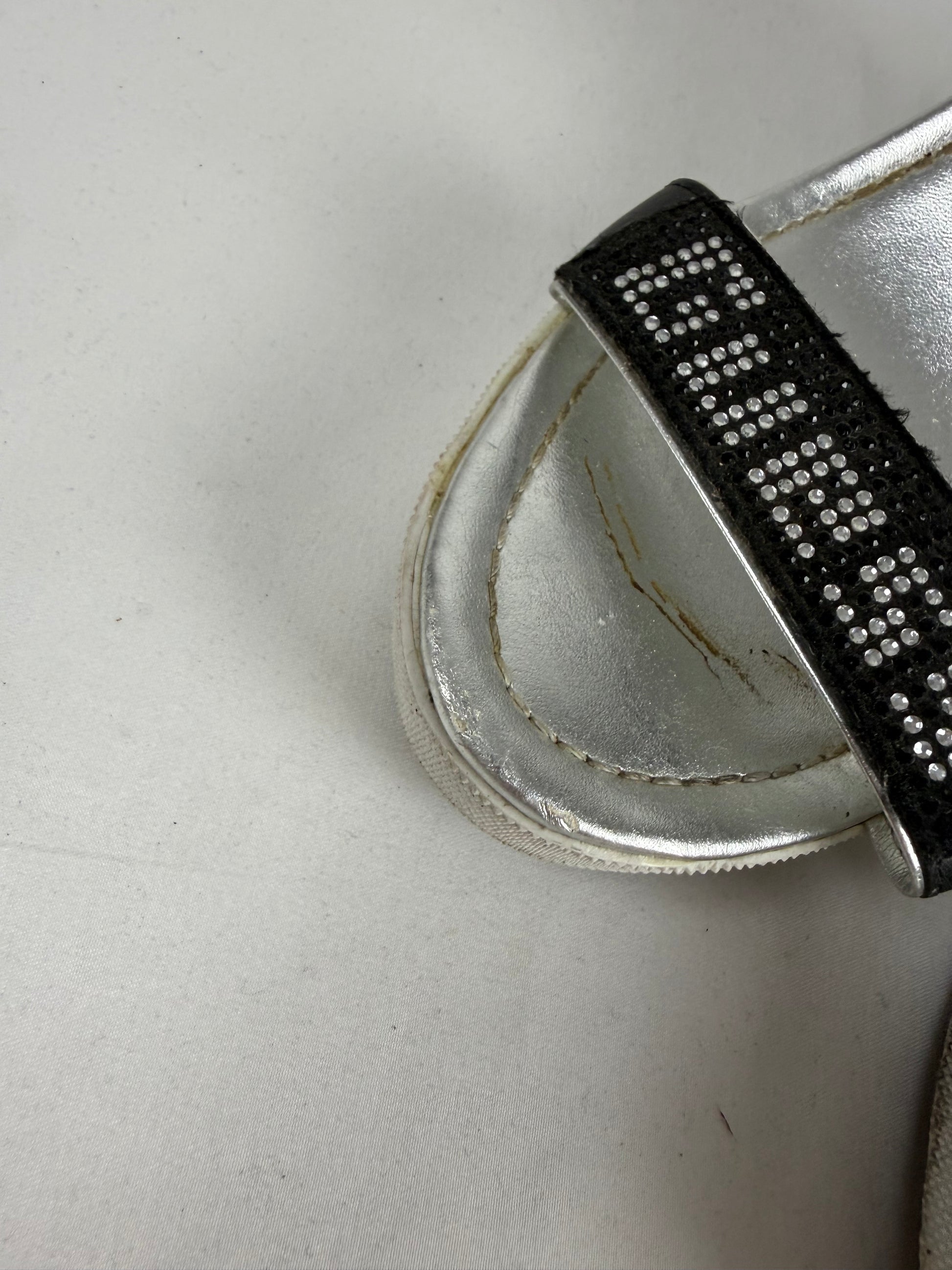 Black rhinestones logo wedge heels (38)